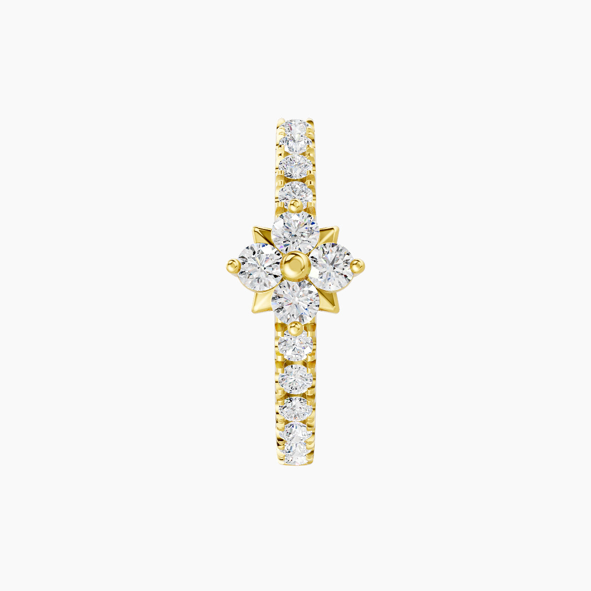 Nymph | 18k Yellow Gold 9.5 mm Flower Diamond Hoop Piercing
