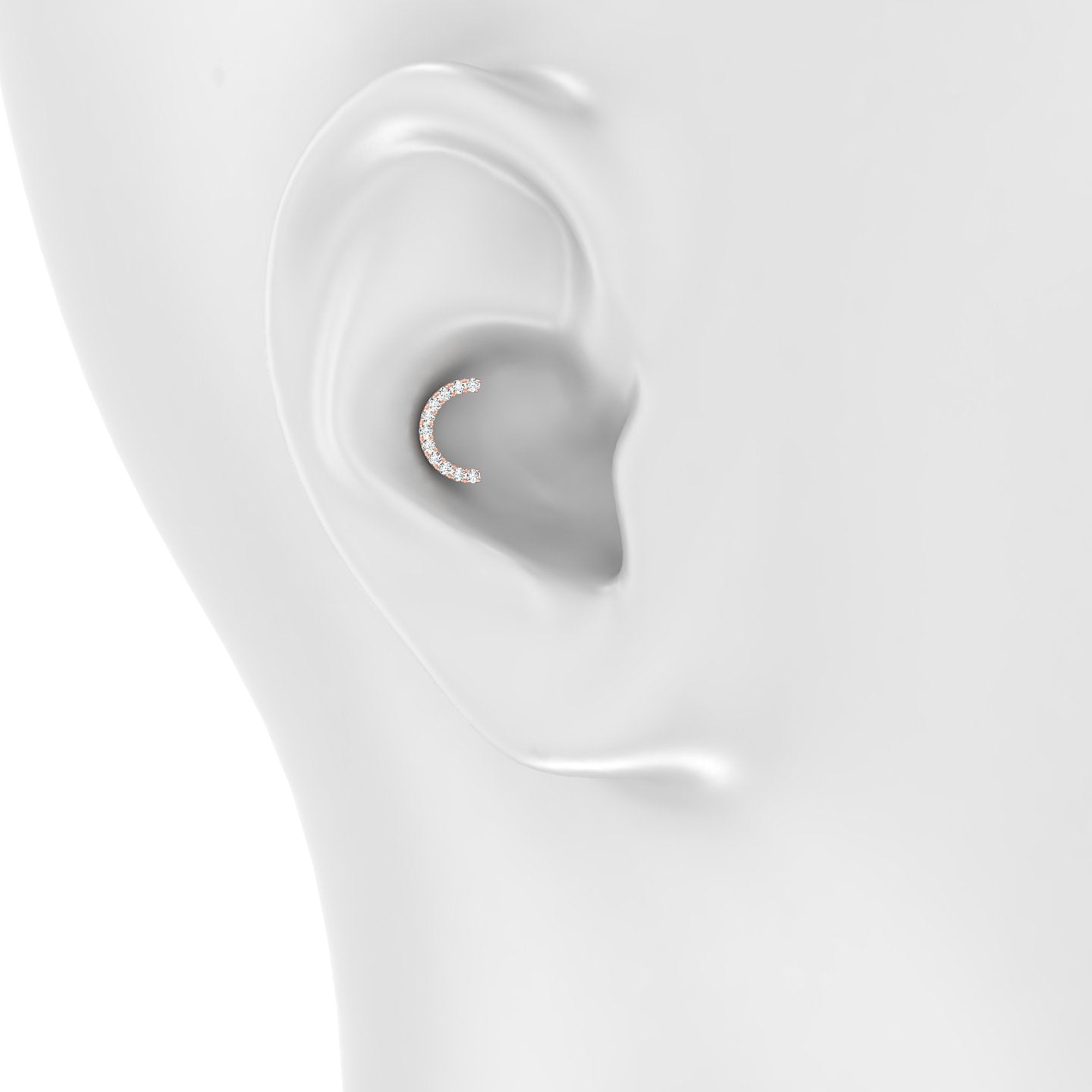 Ops | 18k Rose Gold 8 mm Diamond Conch Piercing