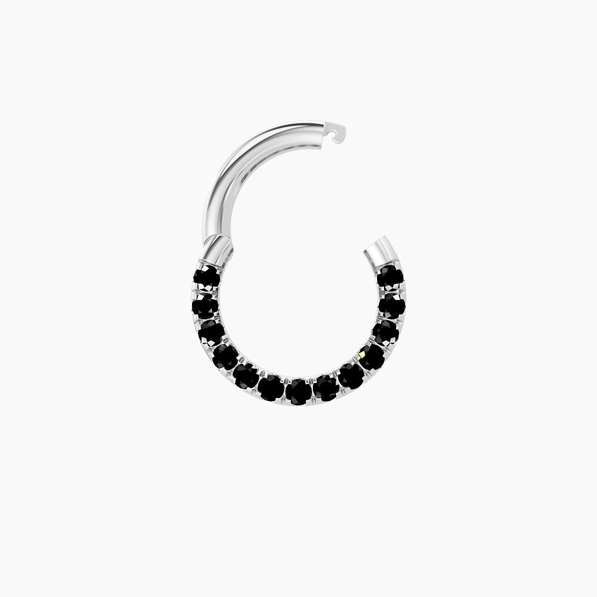Ops | 18k White Gold 6.5 mm Black Diamond Daith Piercing