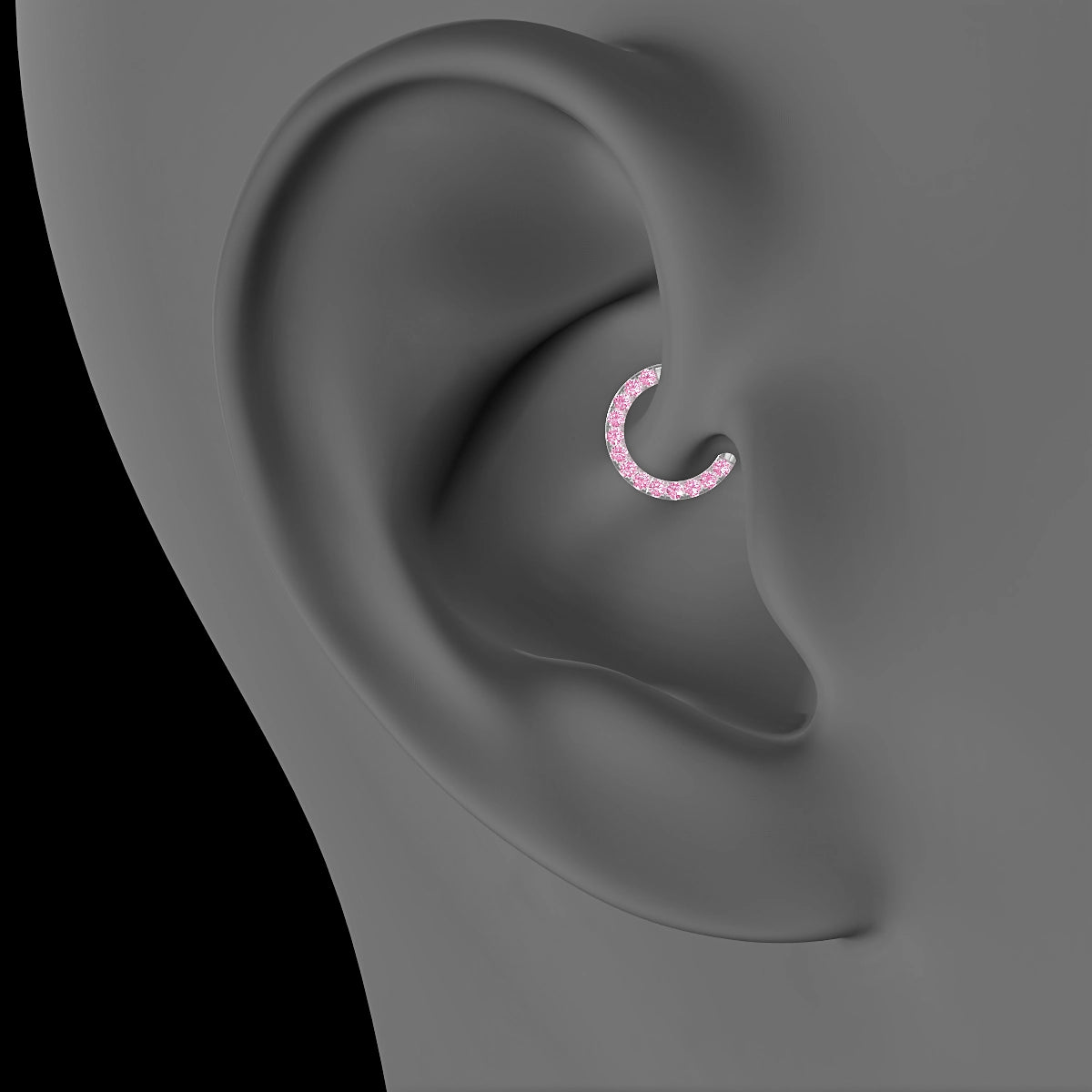 Ops | 18k White Gold 6.5 mm Pink Sapphire Daith Piercing