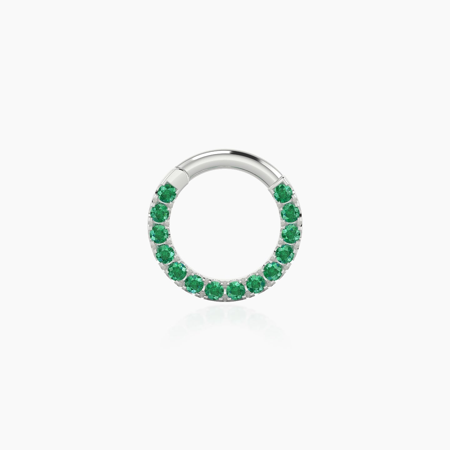 Ops | 18k White Gold 6.5 mm Emerald Daith Piercing