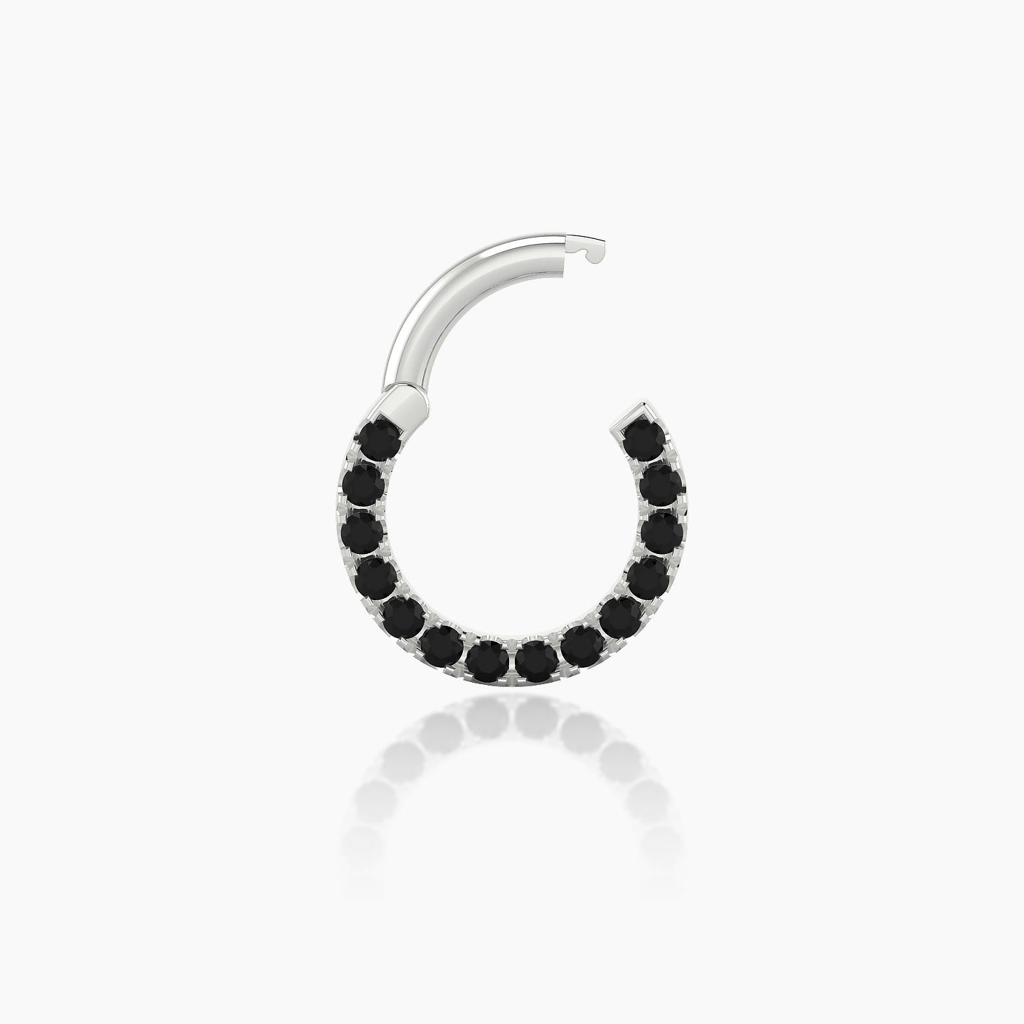 Ops | 18k White Gold 6.5 mm Black Diamond Daith Piercing