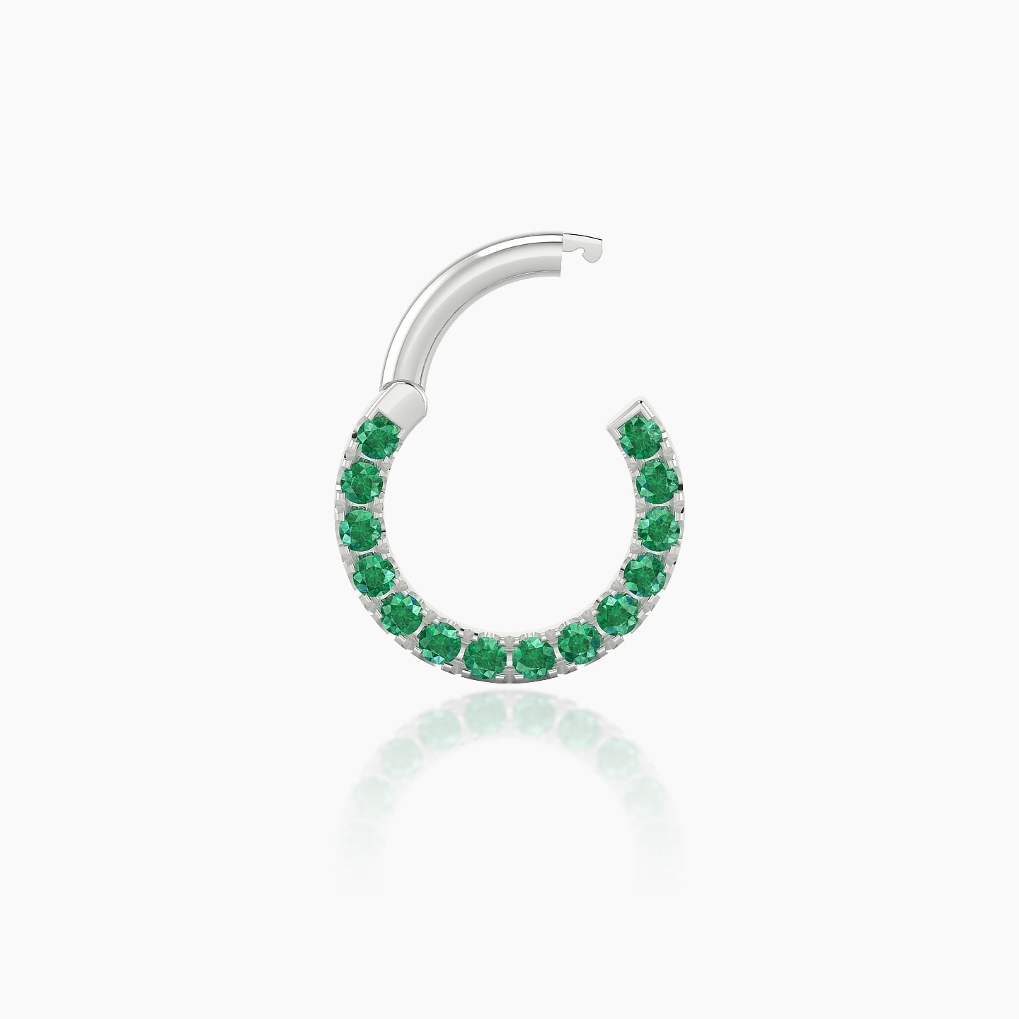 Ops | 18k White Gold 6.5 mm Emerald Daith Piercing