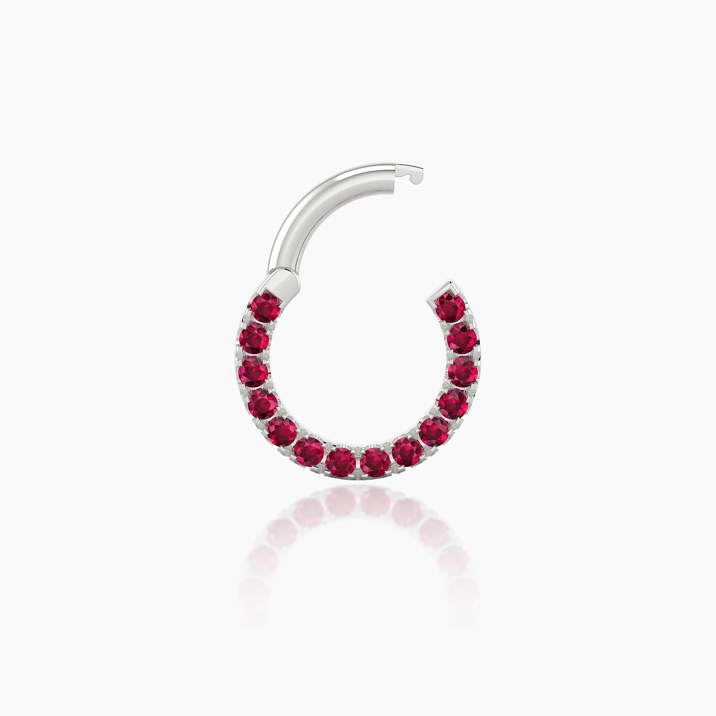 Ops | 18k White Gold 6.5 mm Ruby Daith Piercing