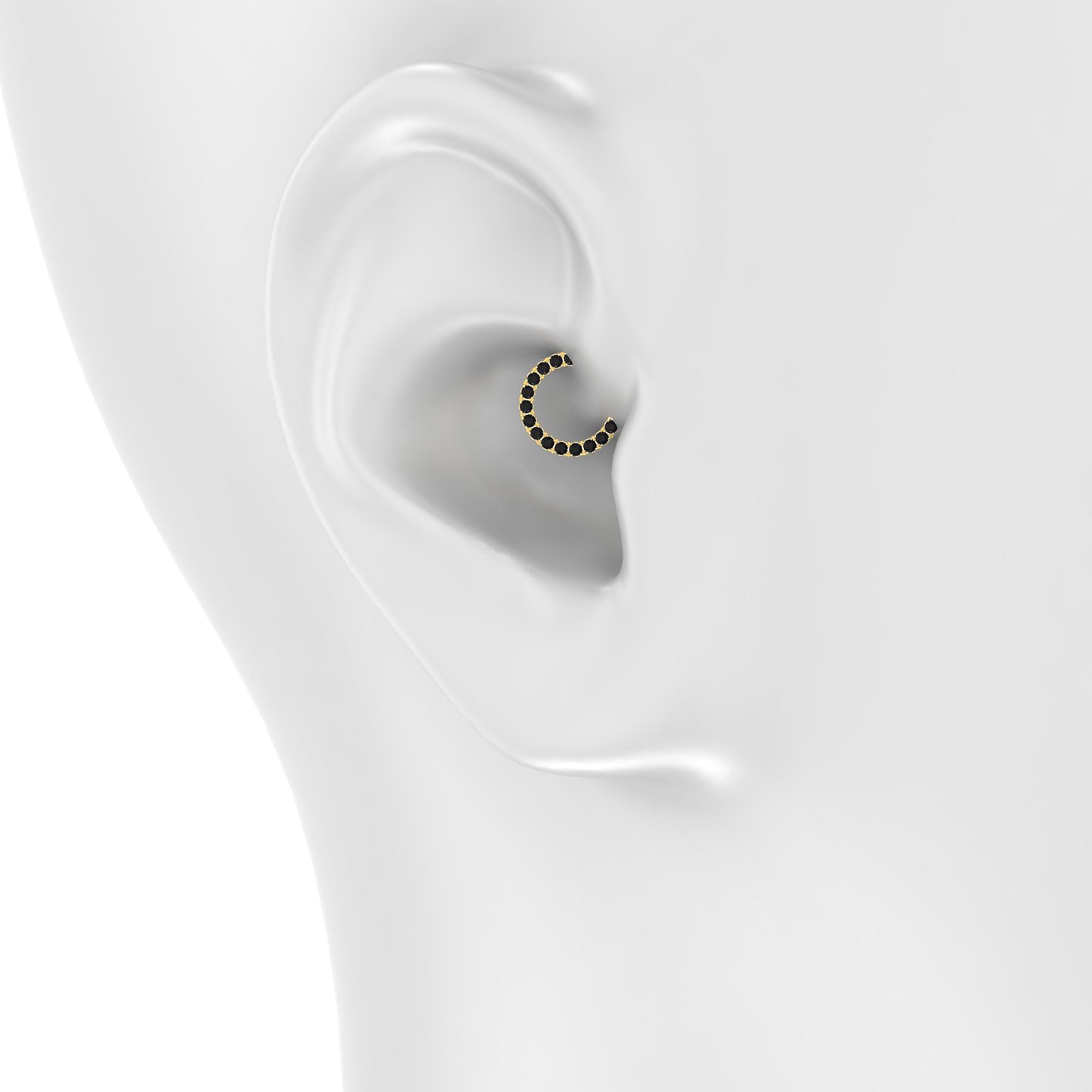 Ops | 18k Yellow Gold 6.5 mm Black Diamond Daith Piercing