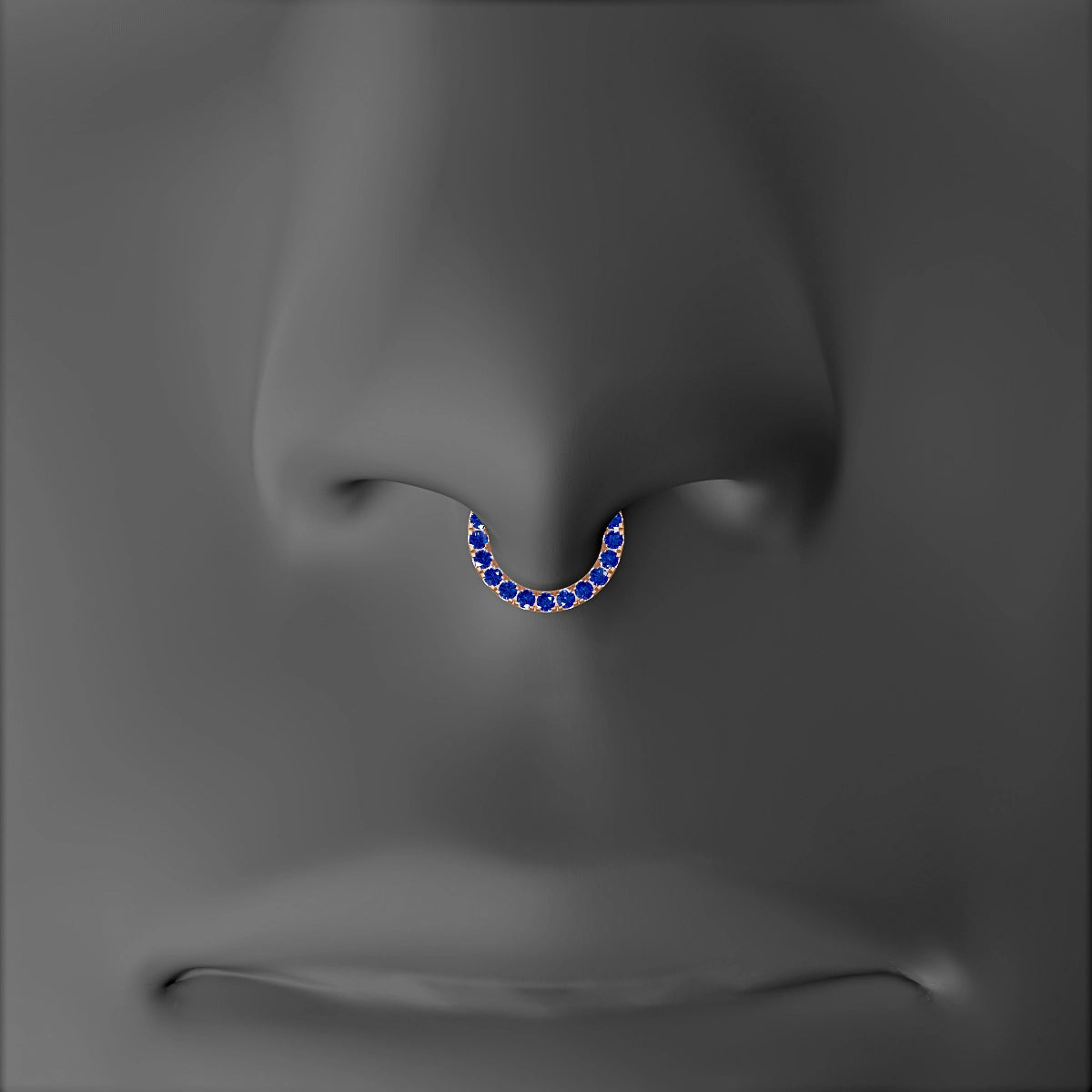 Ops | 18k Rose Gold 6.5 mm Sapphire Septum Piercing