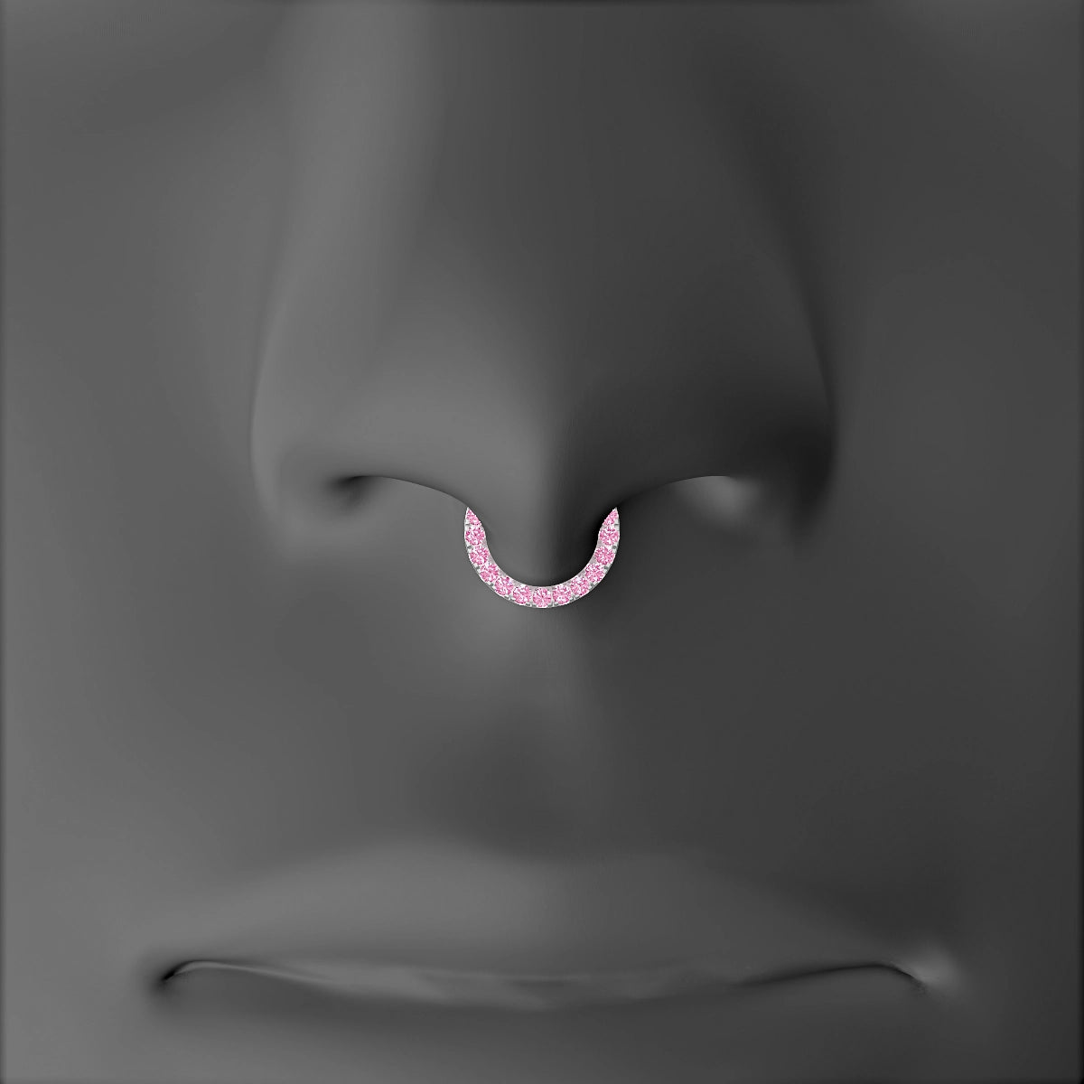 Ops | 18k White Gold 6.5 mm Pink Sapphire Septum Piercing