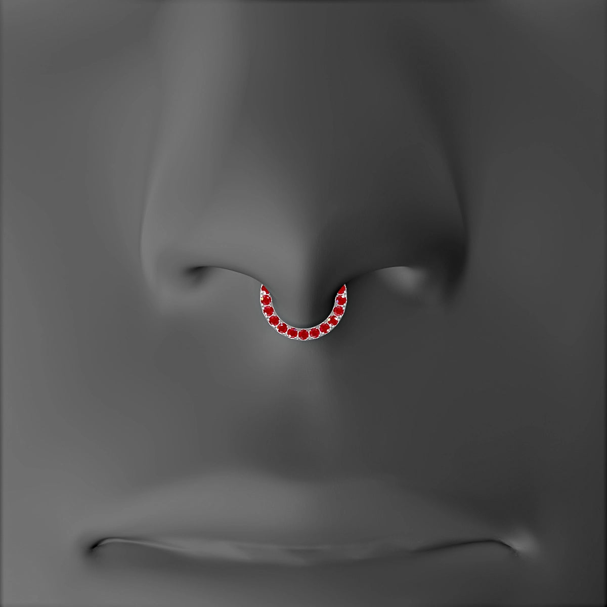 Ops | 18k White Gold 6.5 mm Ruby Septum Piercing
