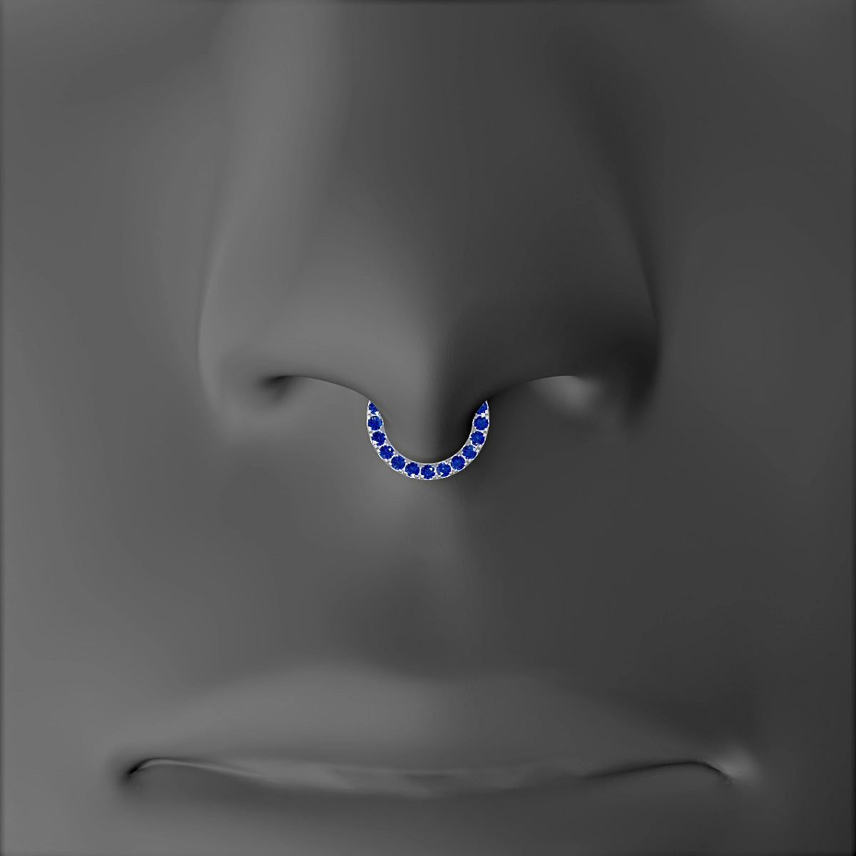 Ops | 18k White Gold 6.5 mm Sapphire Septum Piercing