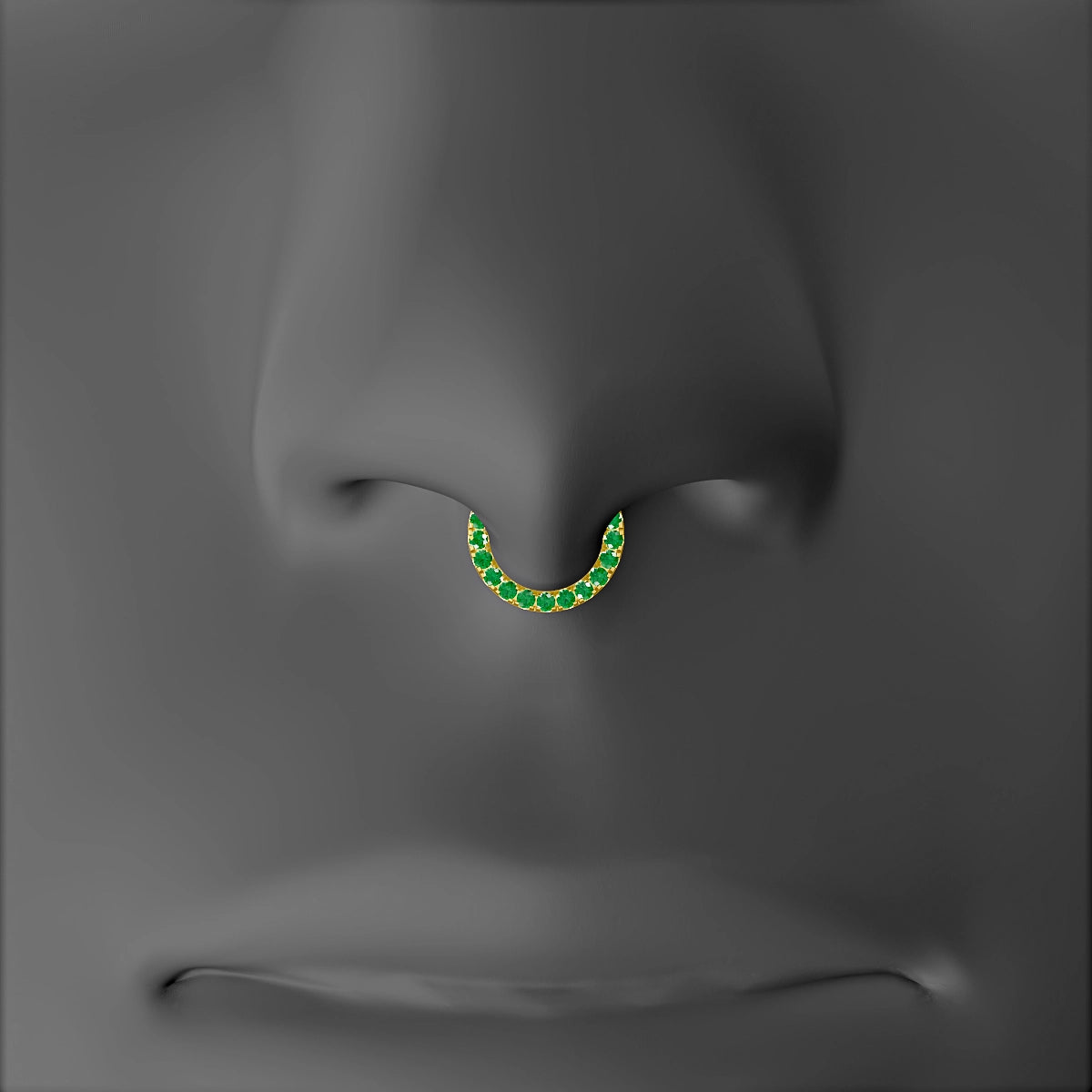 Ops | 18k Yellow Gold 6.5 mm Emerald Septum Piercing