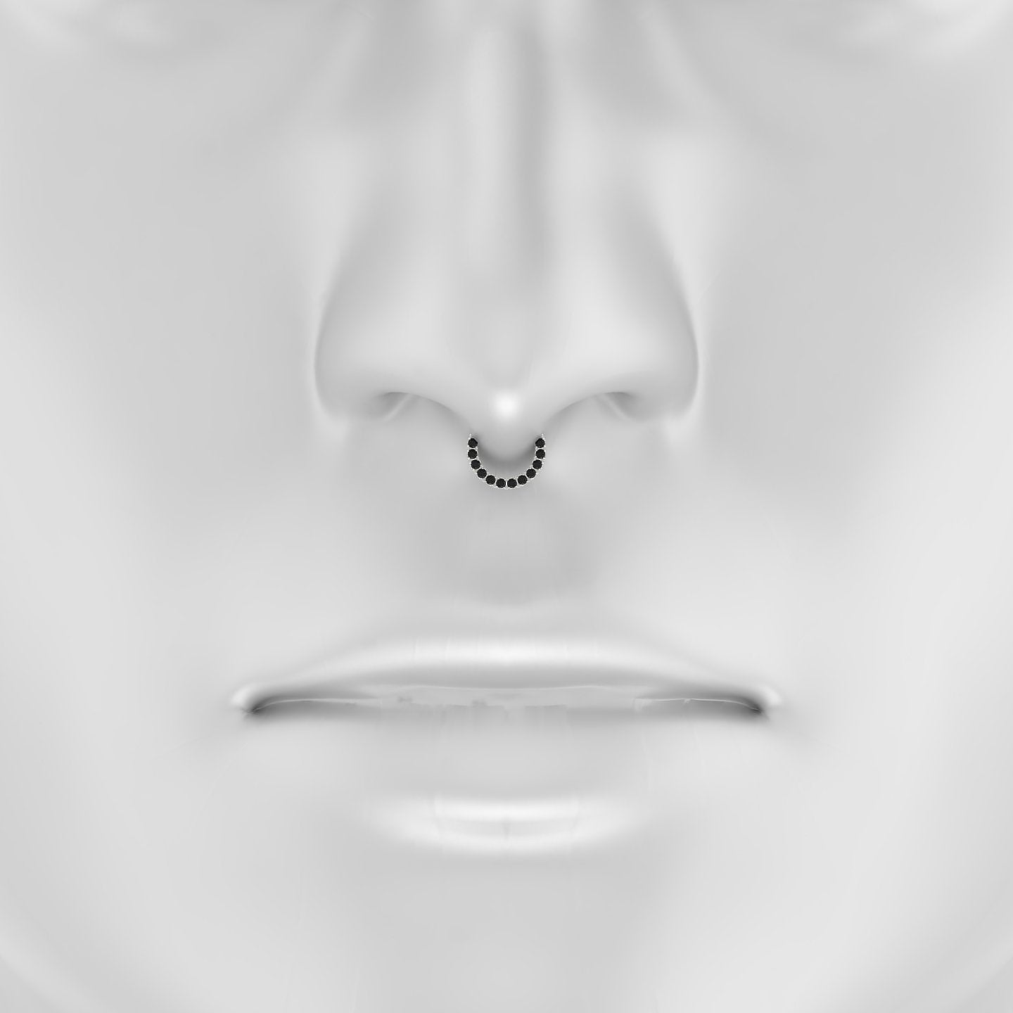 Ops | 18k White Gold 6.5 mm Black Diamond Septum Piercing