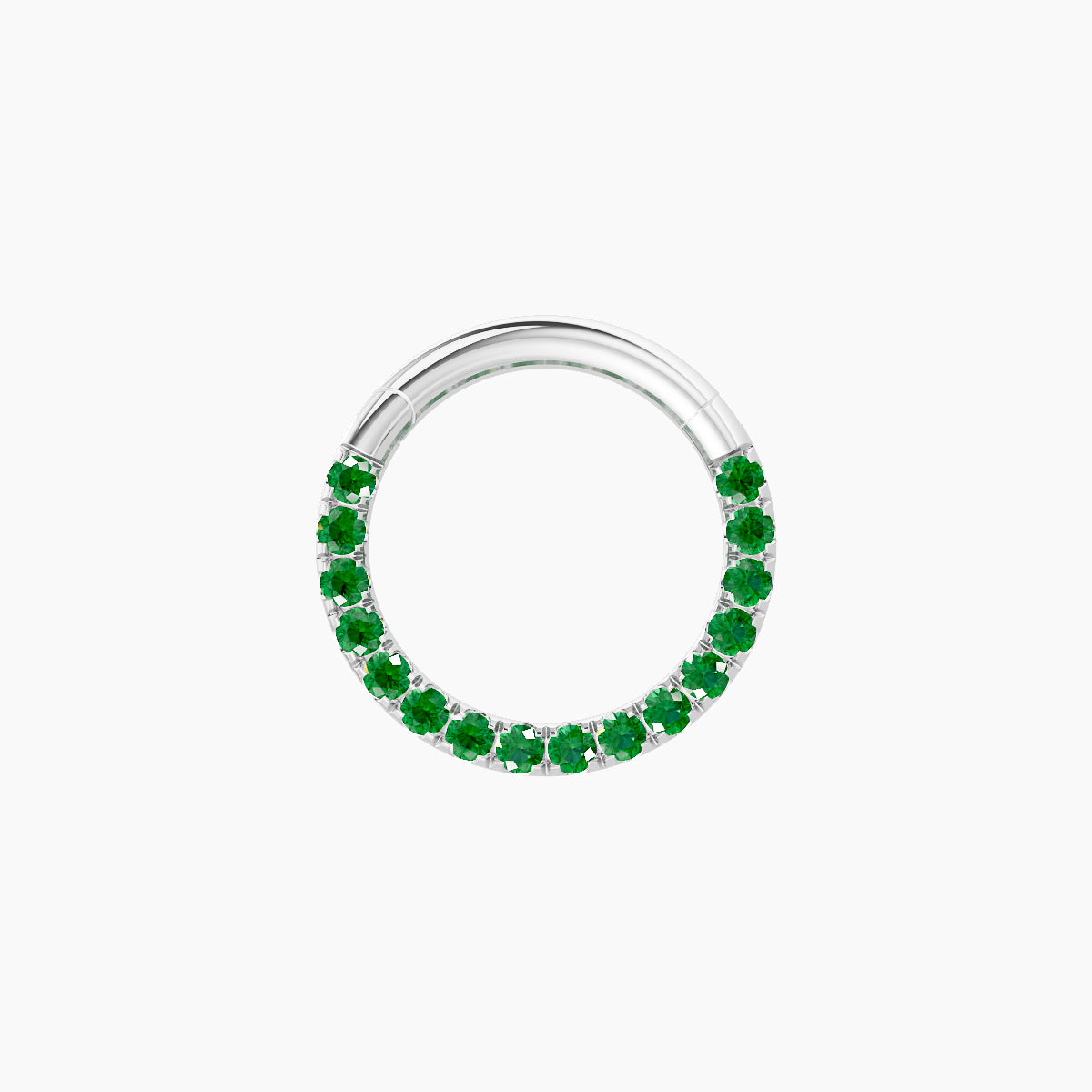 Ops | 18k White Gold 8 mm Emerald Daith Piercing
