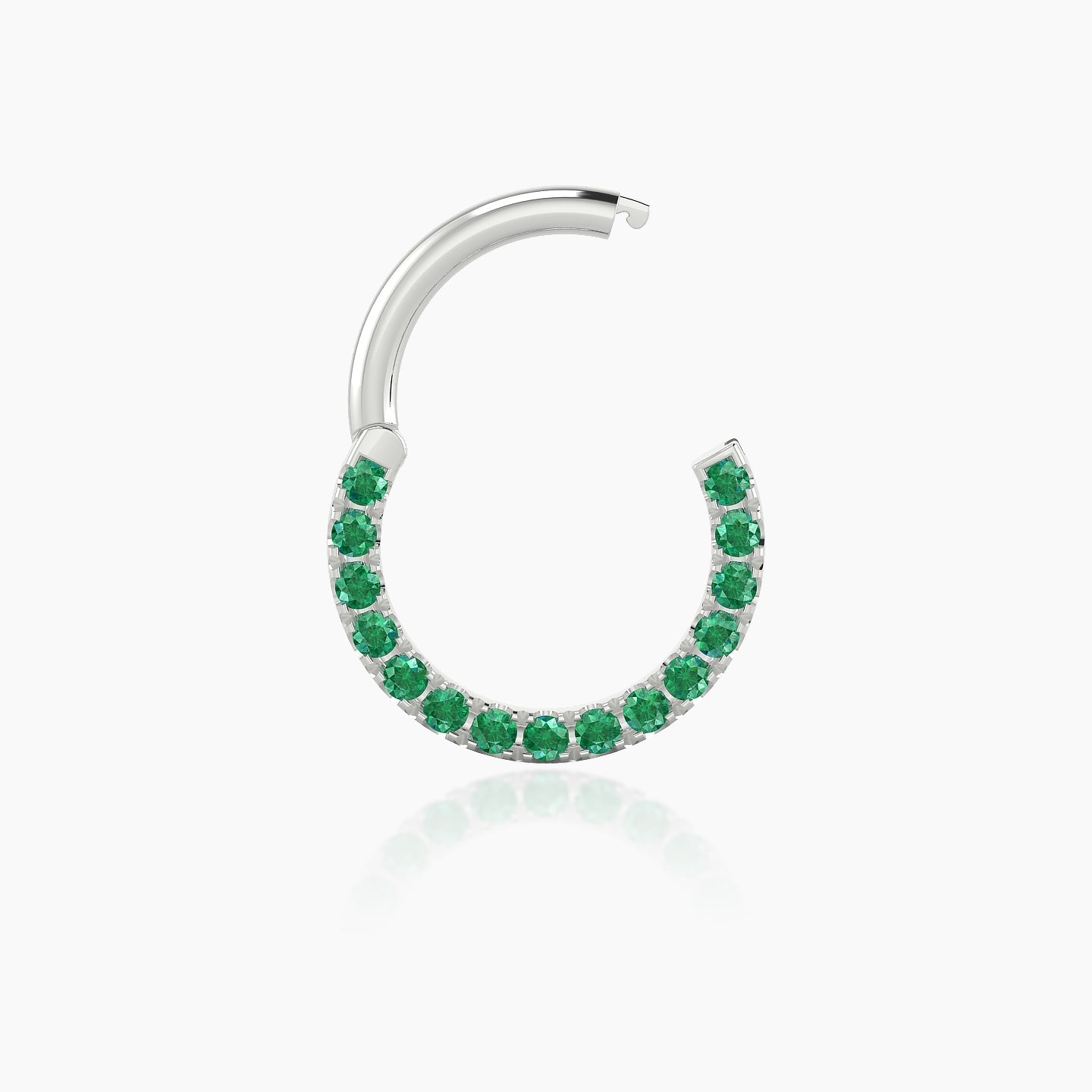 Ops | 18k White Gold 8 mm Emerald Daith Piercing