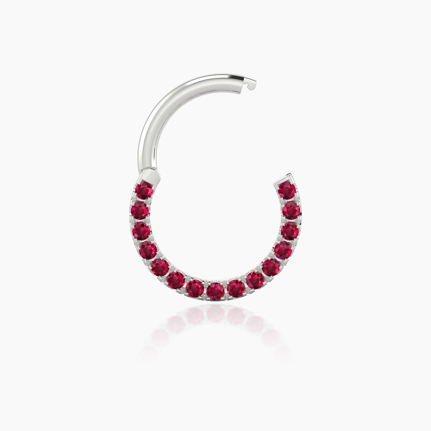 Ops | 18k White Gold 8 mm Ruby Daith Piercing