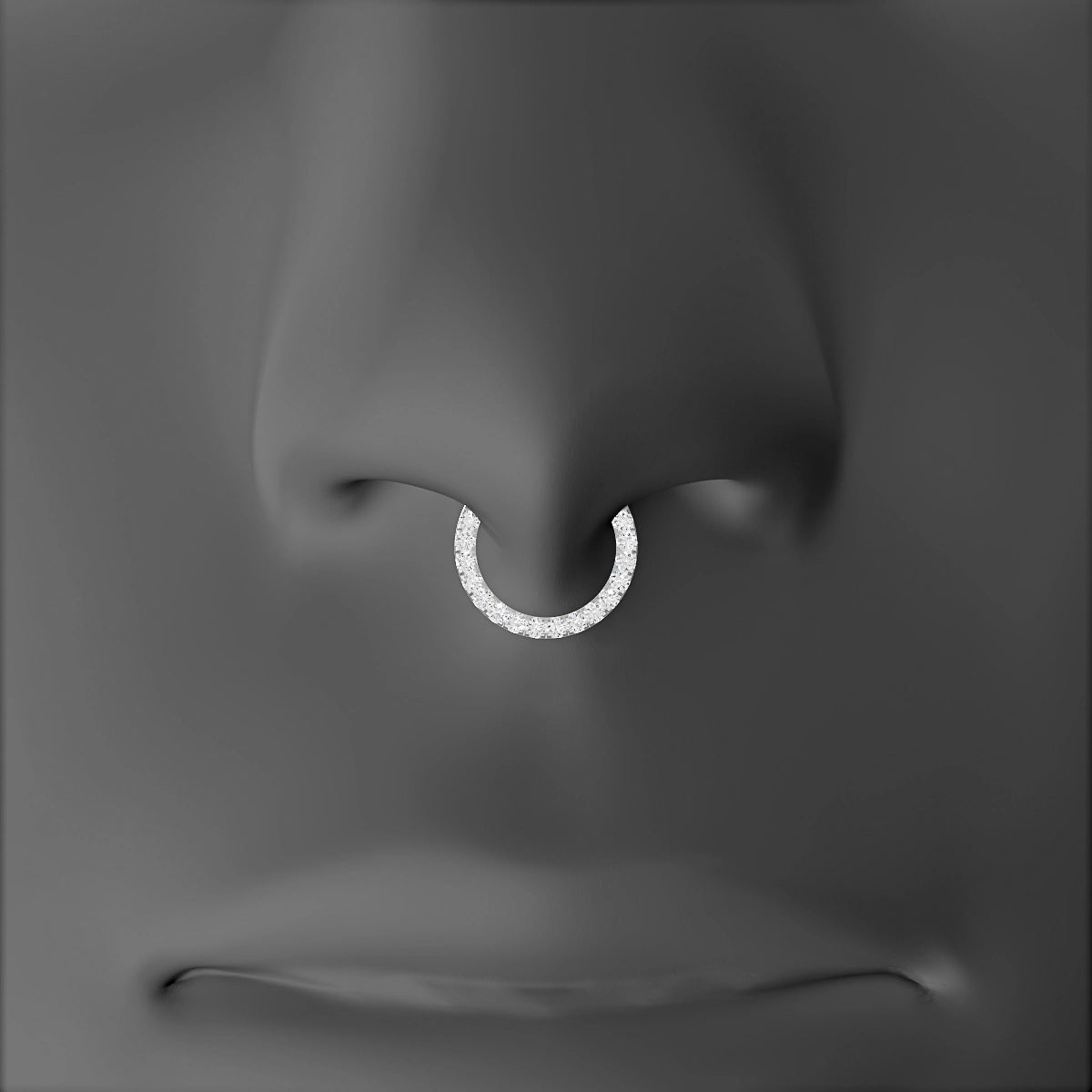 Ops | 18k White Gold 8 mm Diamond Septum Piercing