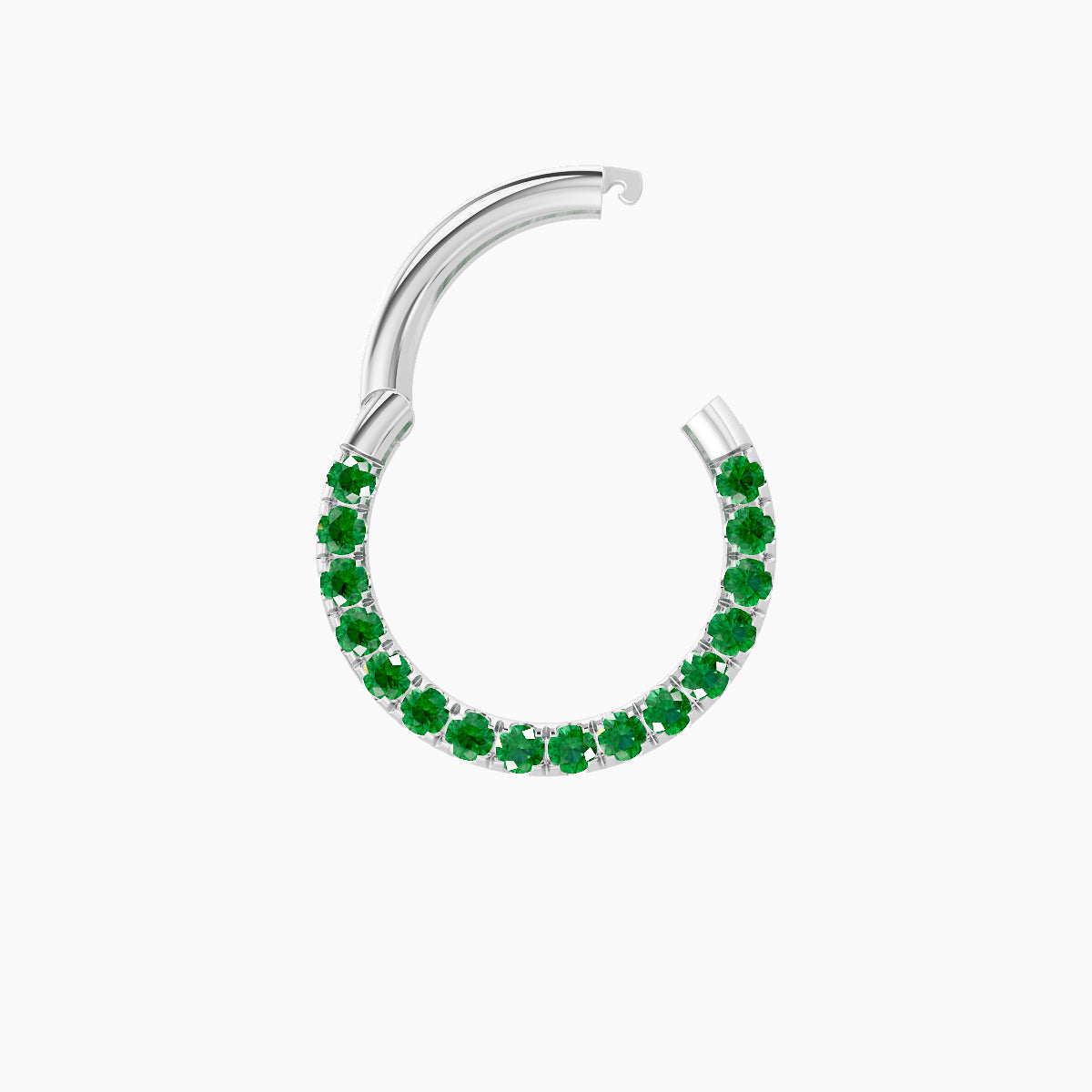 Ops | 18k White Gold 8 mm Emerald Septum Piercing