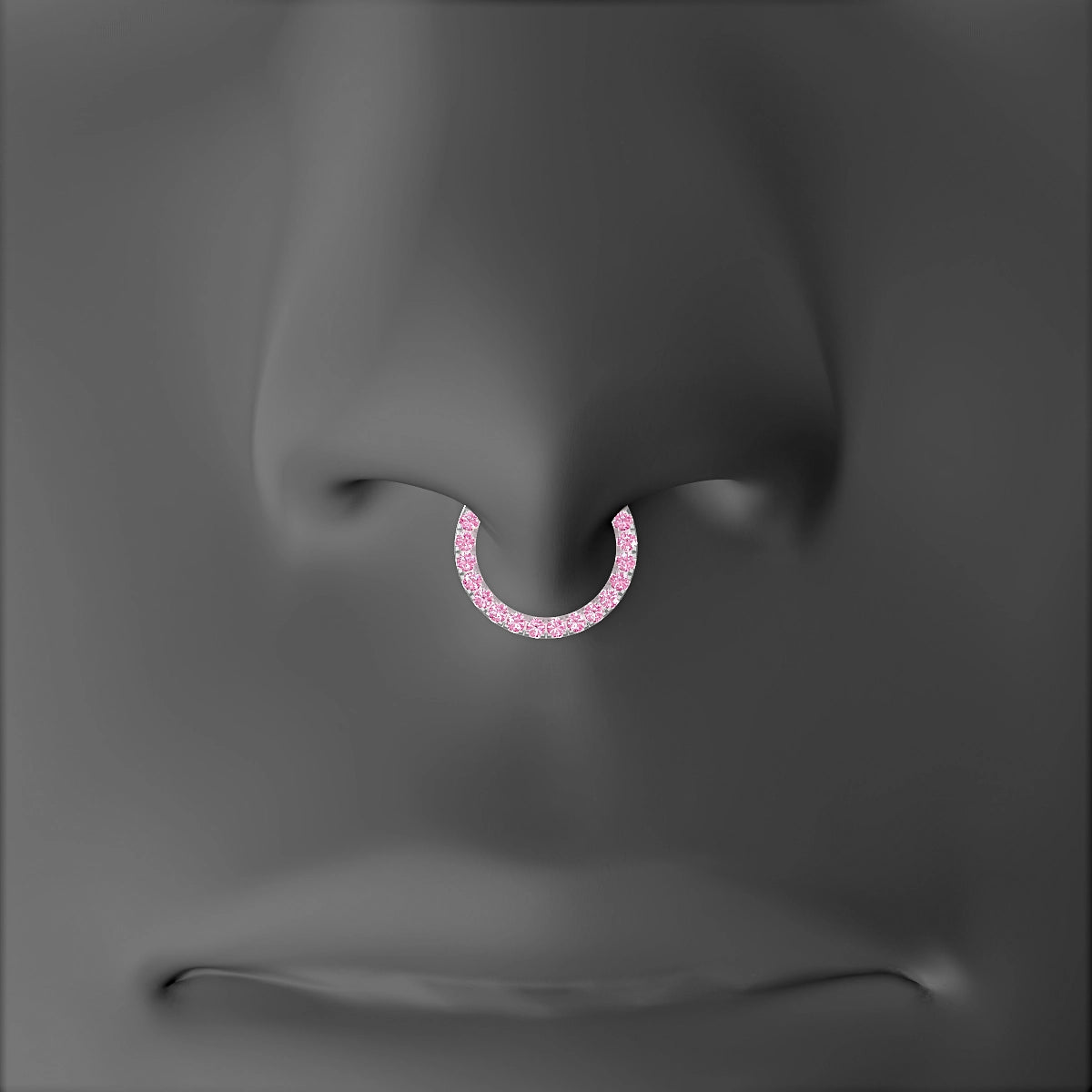 Ops | 18k White Gold 8 mm Pink Sapphire Septum Piercing