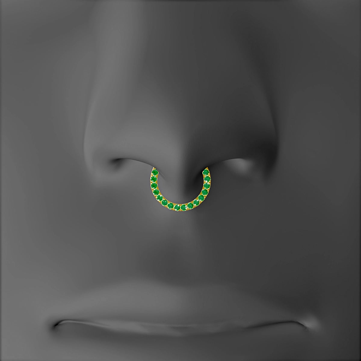 Ops | 18k Yellow Gold 8 mm Emerald Septum Piercing