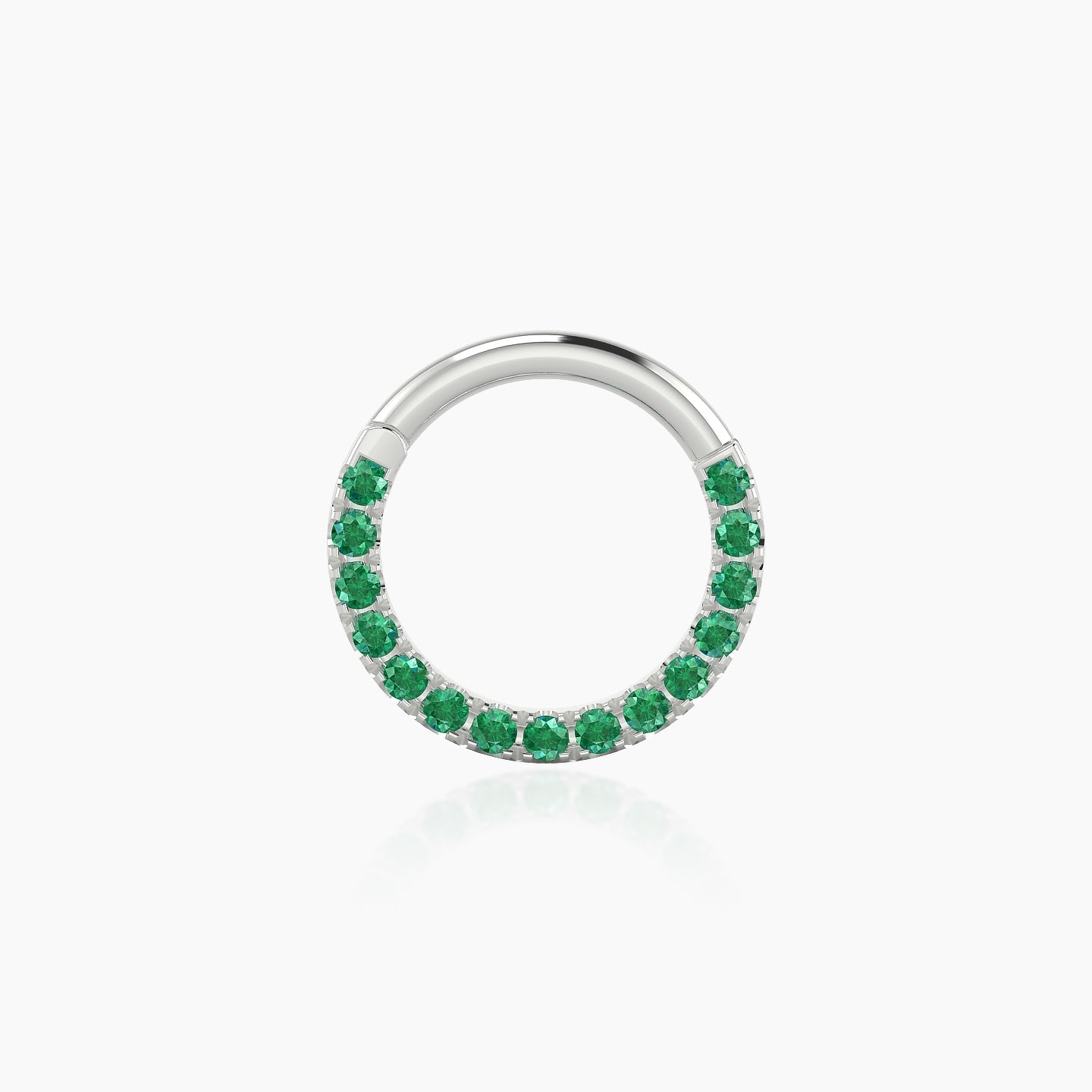 Ops | 18k White Gold 8 mm Emerald Septum Piercing