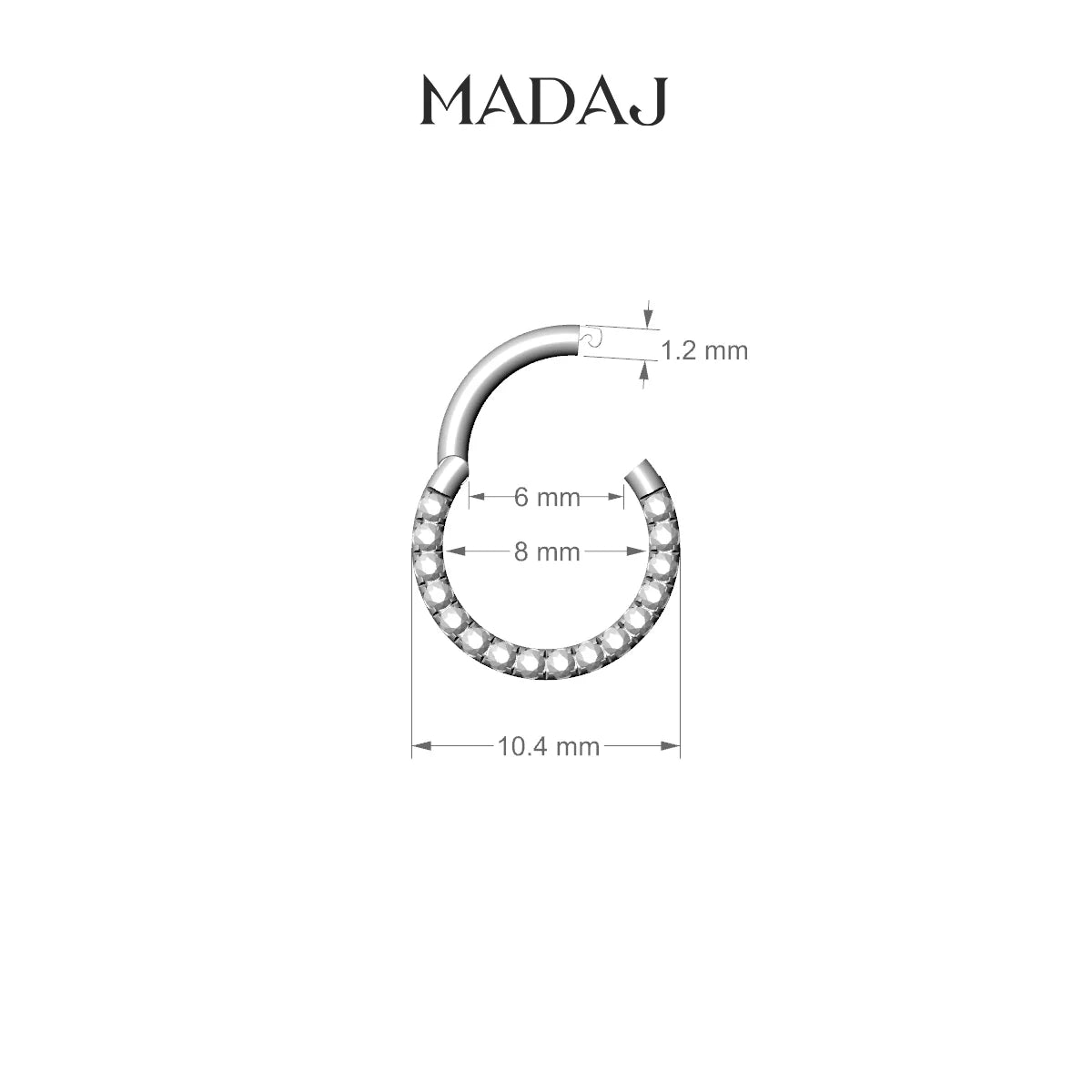Ops | 18k White Gold 8 mm Diamond Septum Piercing