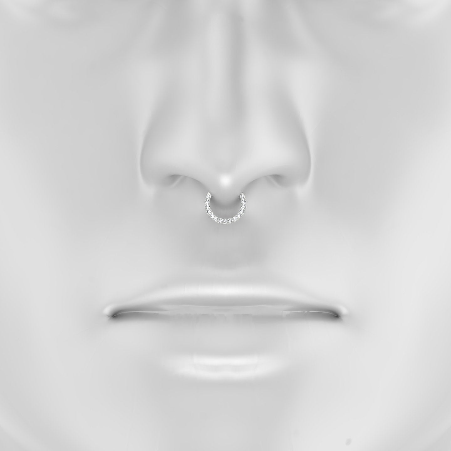 Ops | 18k White Gold 8 mm Diamond Septum Piercing