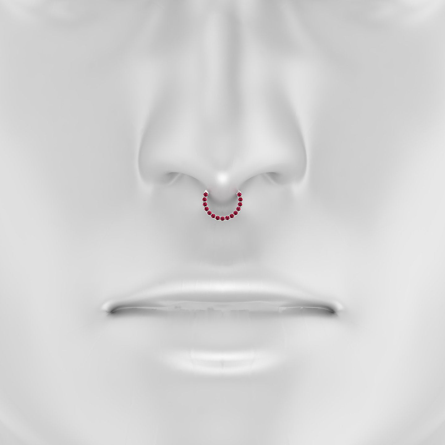 Ops | 18k White Gold 8 mm Ruby Septum Piercing
