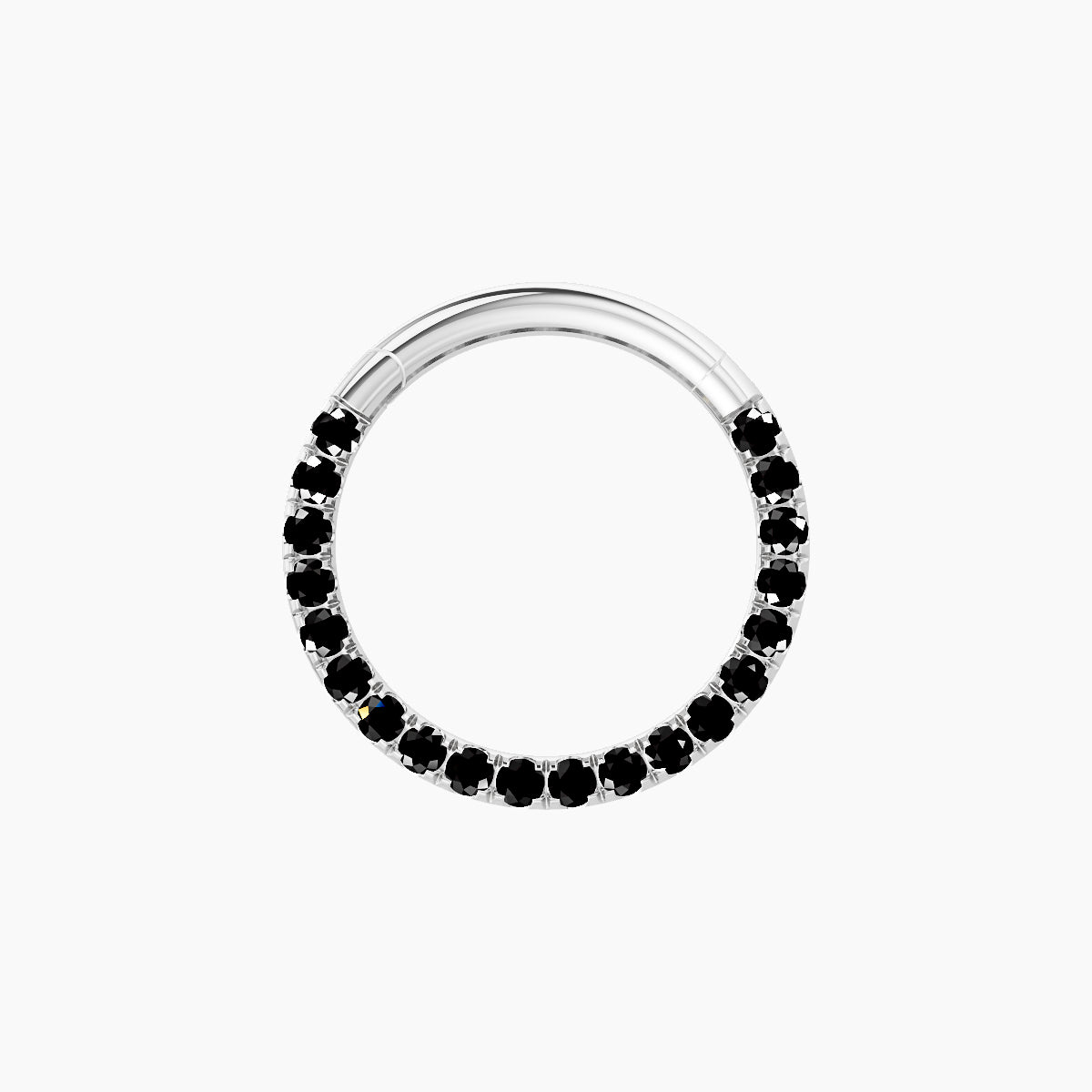 Ops | 18k White Gold 9.5 mm Black Diamond Daith Piercing