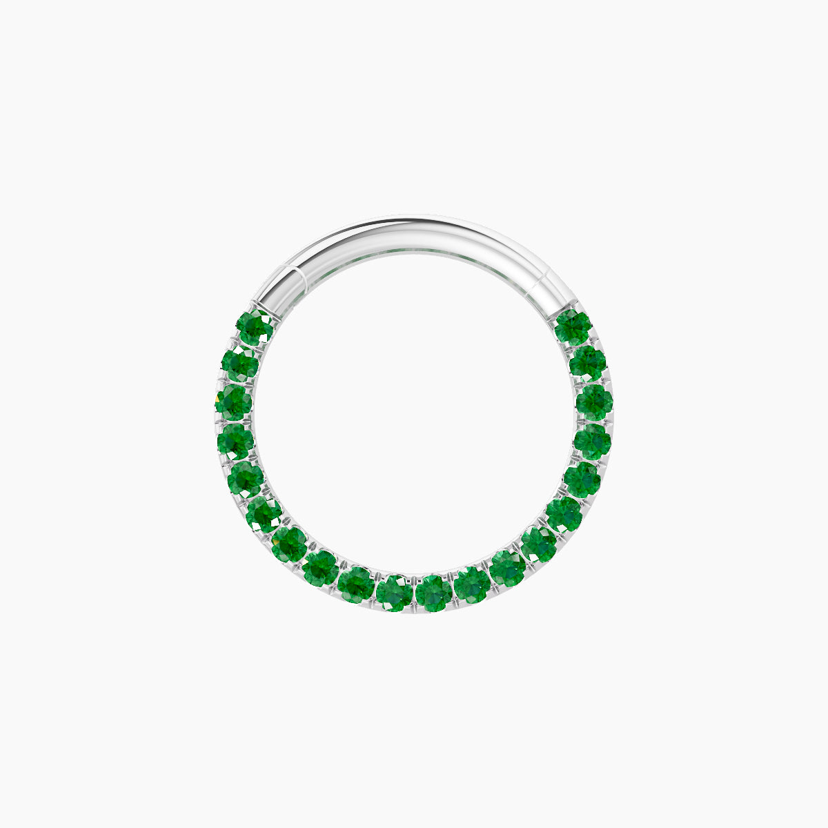 Ops | 18k White Gold 9.5 mm Emerald Daith Piercing