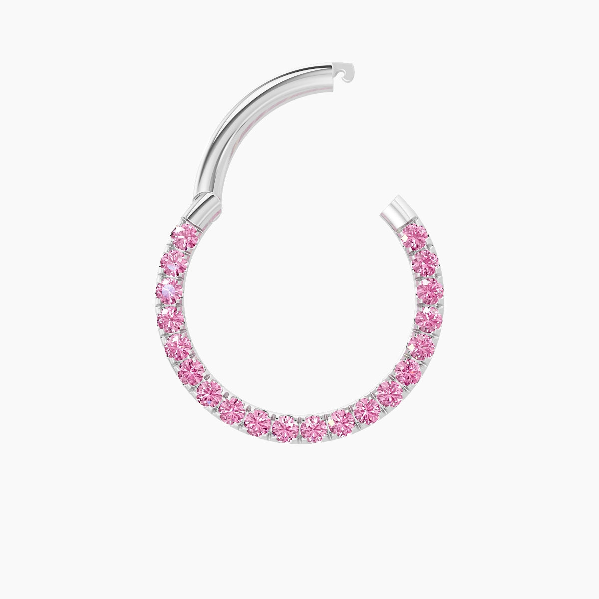 Ops | 18k White Gold 9.5 mm Pink Sapphire Daith Piercing