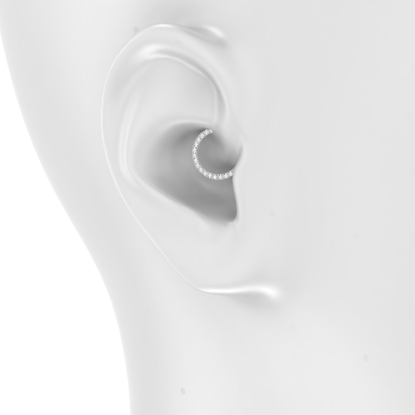 Ops | 18k White Gold 9.5 mm Diamond Daith Piercing