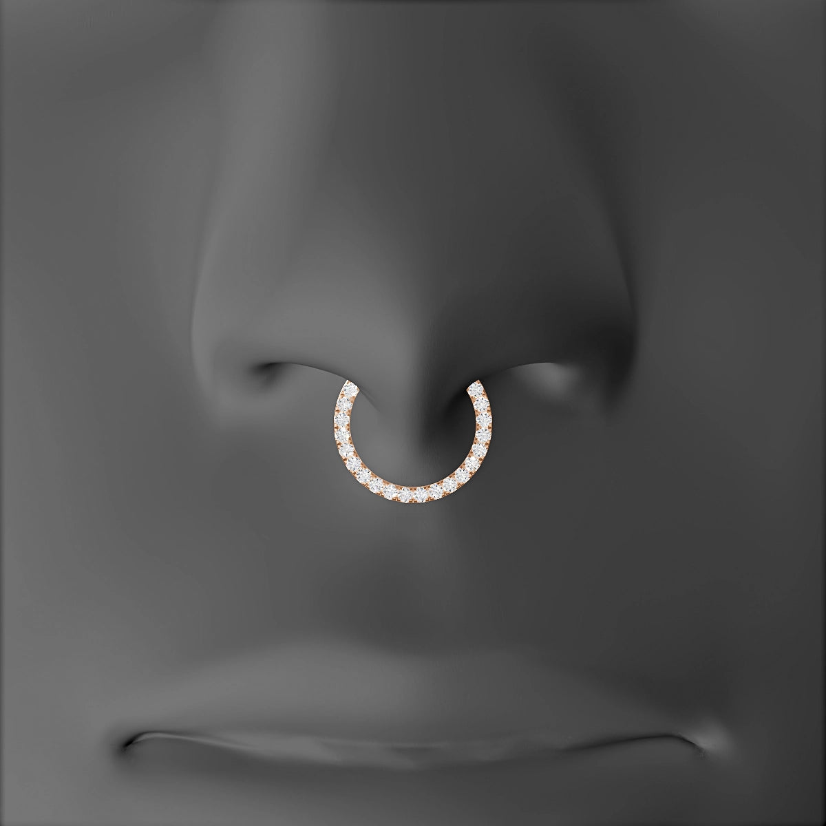 Ops | 18k Rose Gold 9.5 mm Diamond Septum Piercing