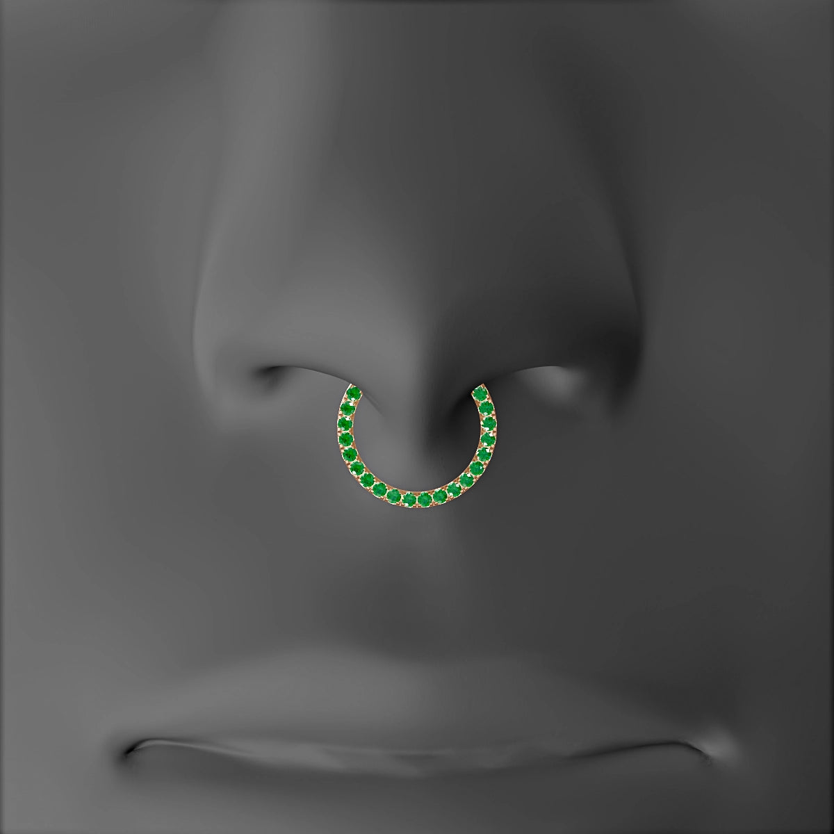 Ops | 18k Rose Gold 9.5 mm Emerald Septum Piercing