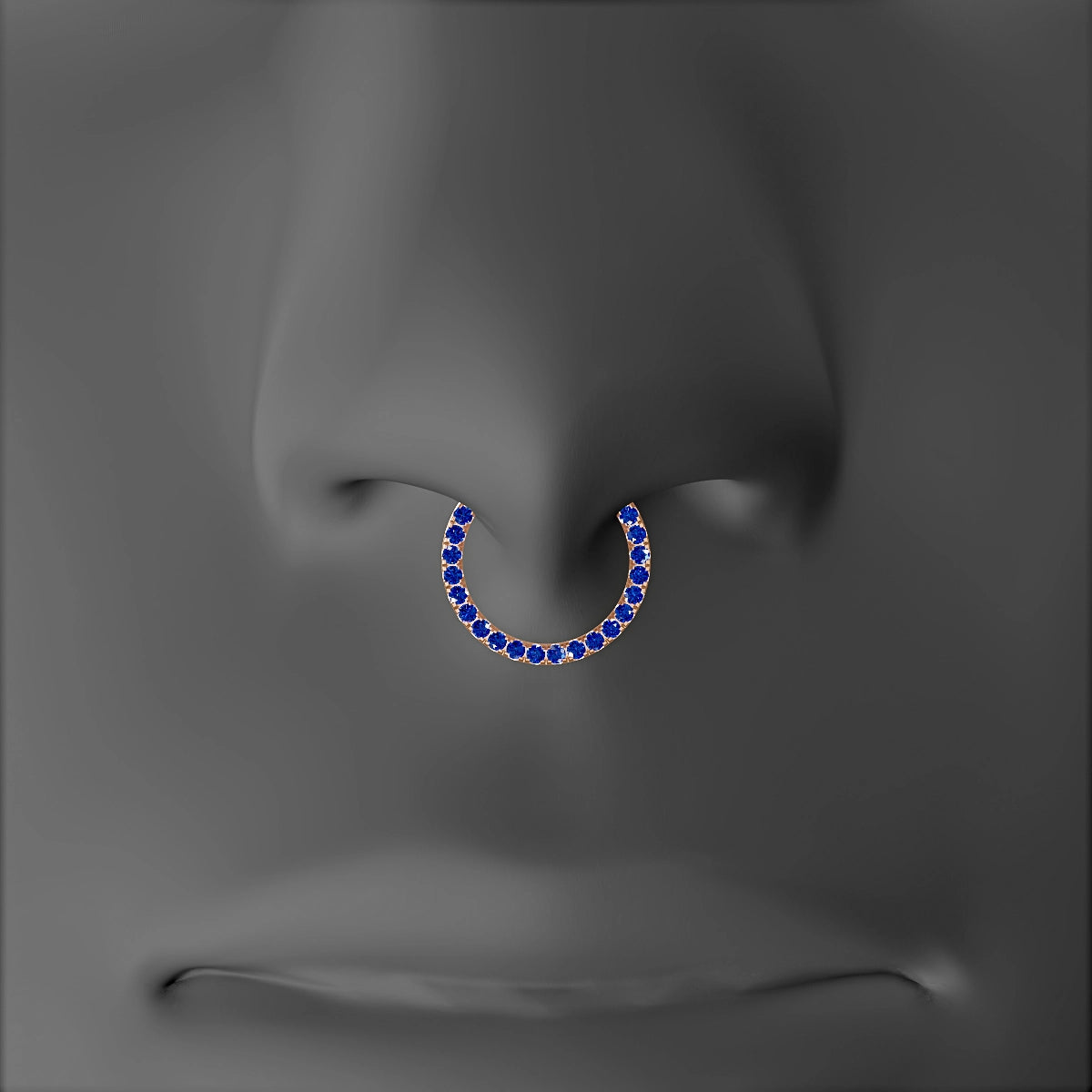 Ops | 18k Rose Gold 9.5 mm Sapphire Septum Piercing