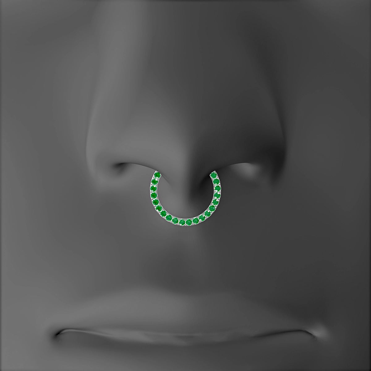 Ops | 18k White Gold 9.5 mm Emerald Septum Piercing