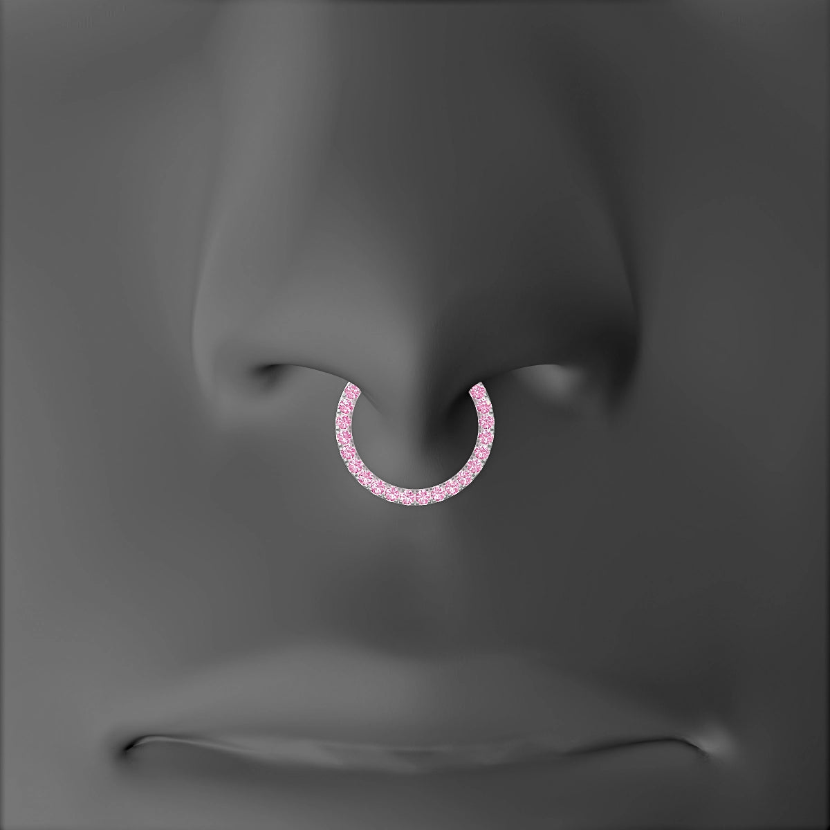 Ops | 18k White Gold 9.5 mm Pink Sapphire Septum Piercing