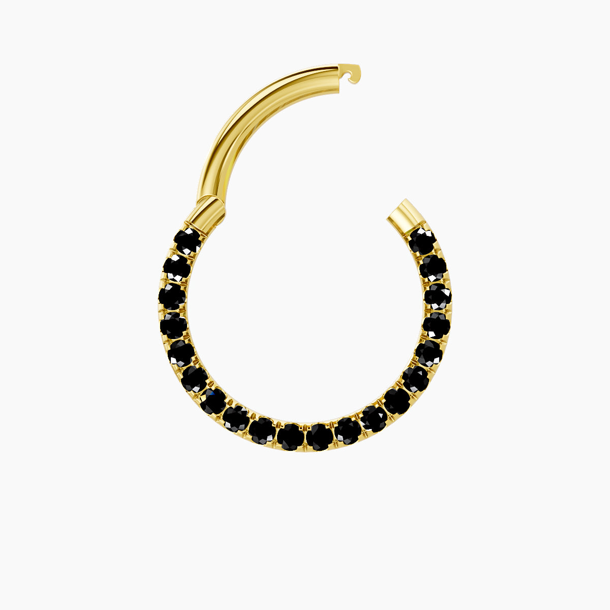 Ops | 18k Yellow Gold 9.5 mm Black Diamond Septum Piercing