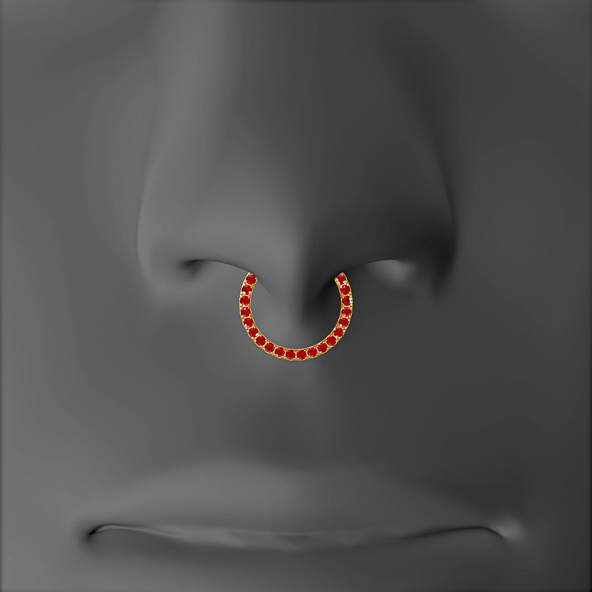 Ops | 18k Yellow Gold 9.5 mm Ruby Septum Piercing
