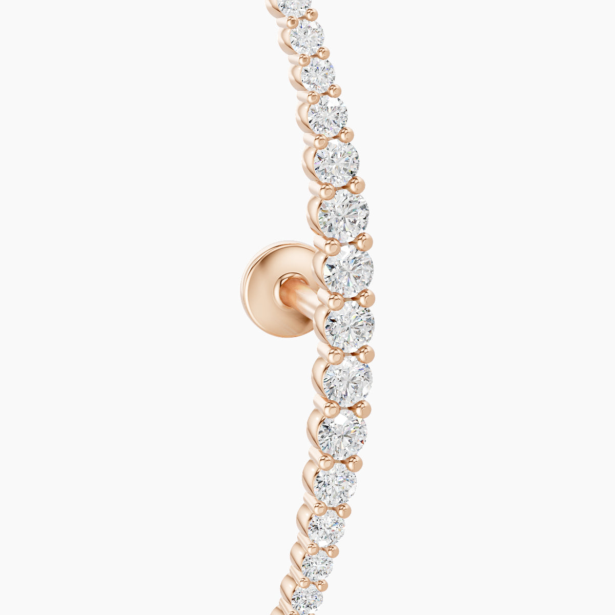 Orphee | 18k Rose Gold 22 mm 5 mm Long Diamond Piercing