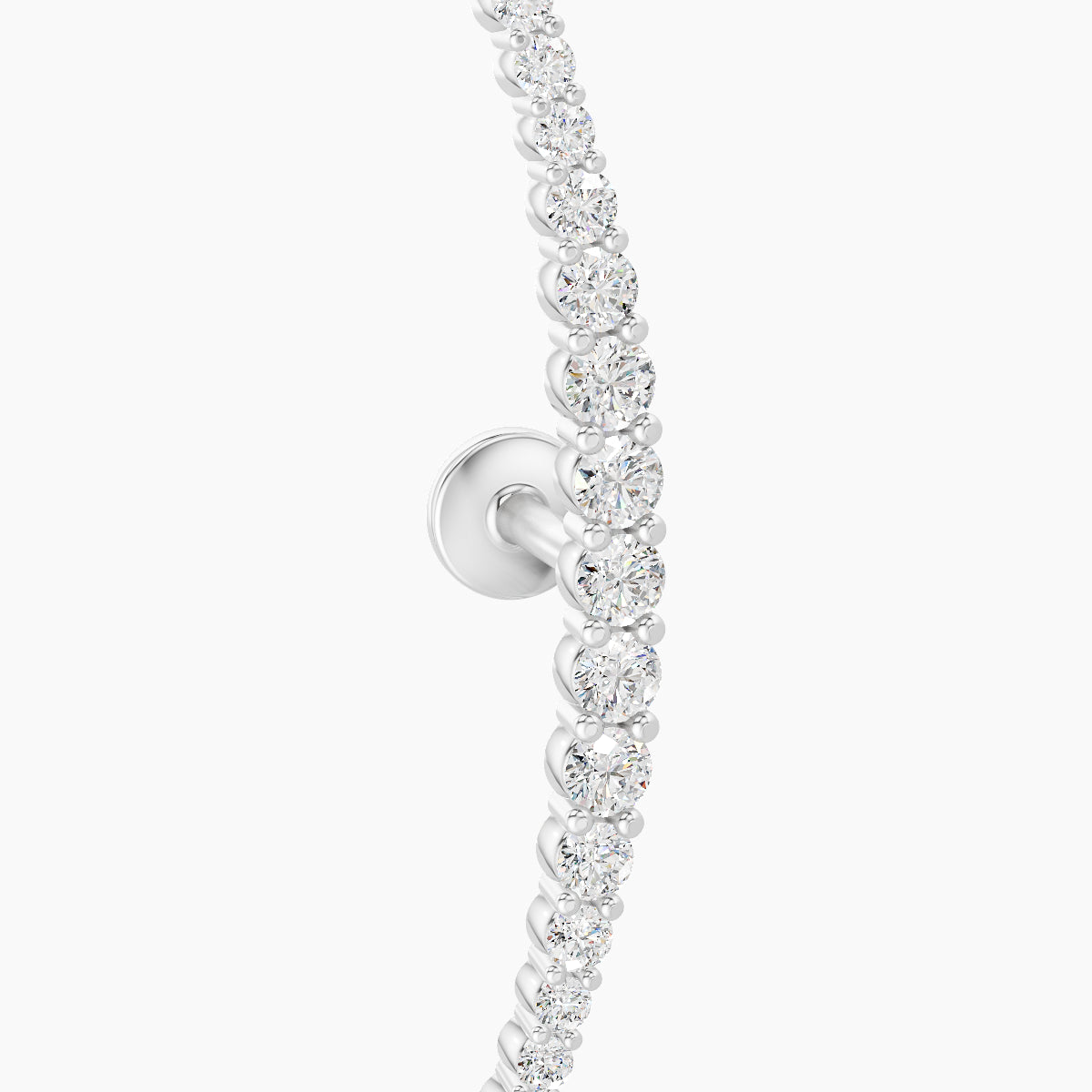 Orphee | 18k White Gold 22 mm 5 mm Long Diamond Piercing