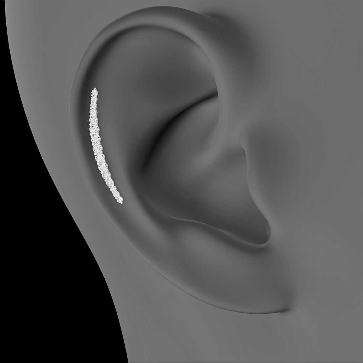 Orphee | 18k White Gold 22 mm 6.5 mm Long Diamond Piercing
