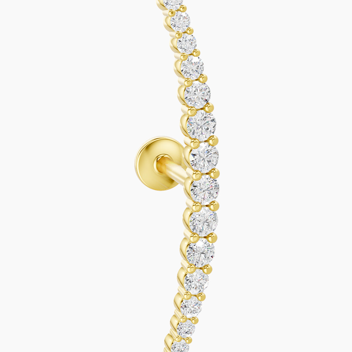 Orphee | 18k Yellow Gold 22 mm 6.5 mm Long Diamond Piercing