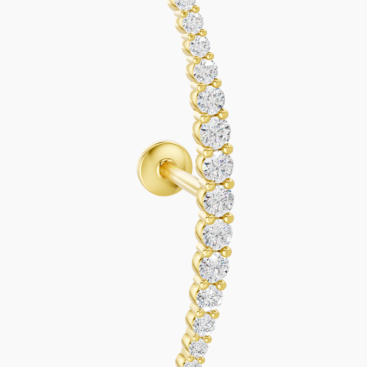 Orphee | 18k Yellow Gold 22 mm 8 mm Long Diamond Piercing