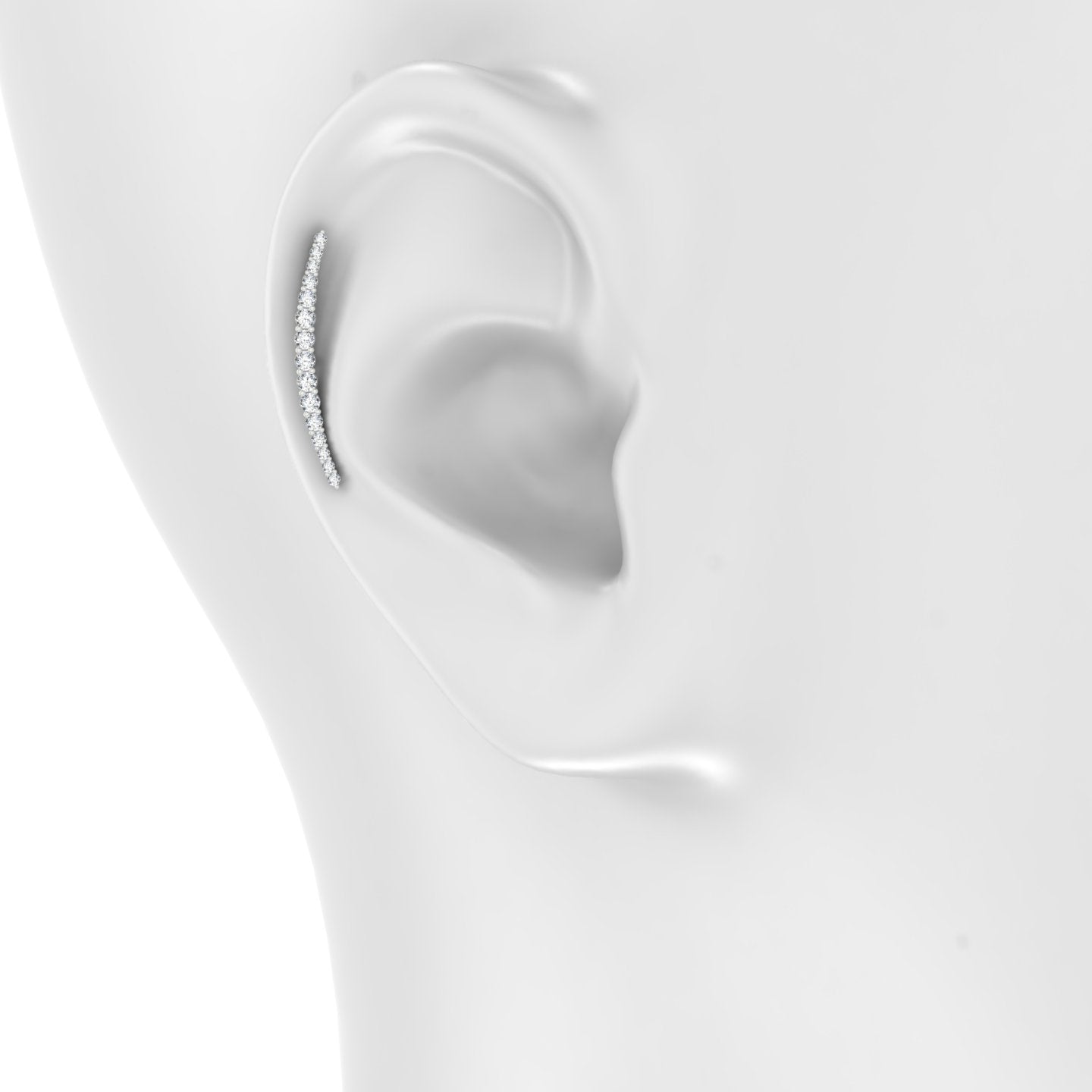 Orphee | 18k White Gold 22 mm Long Diamond Earring