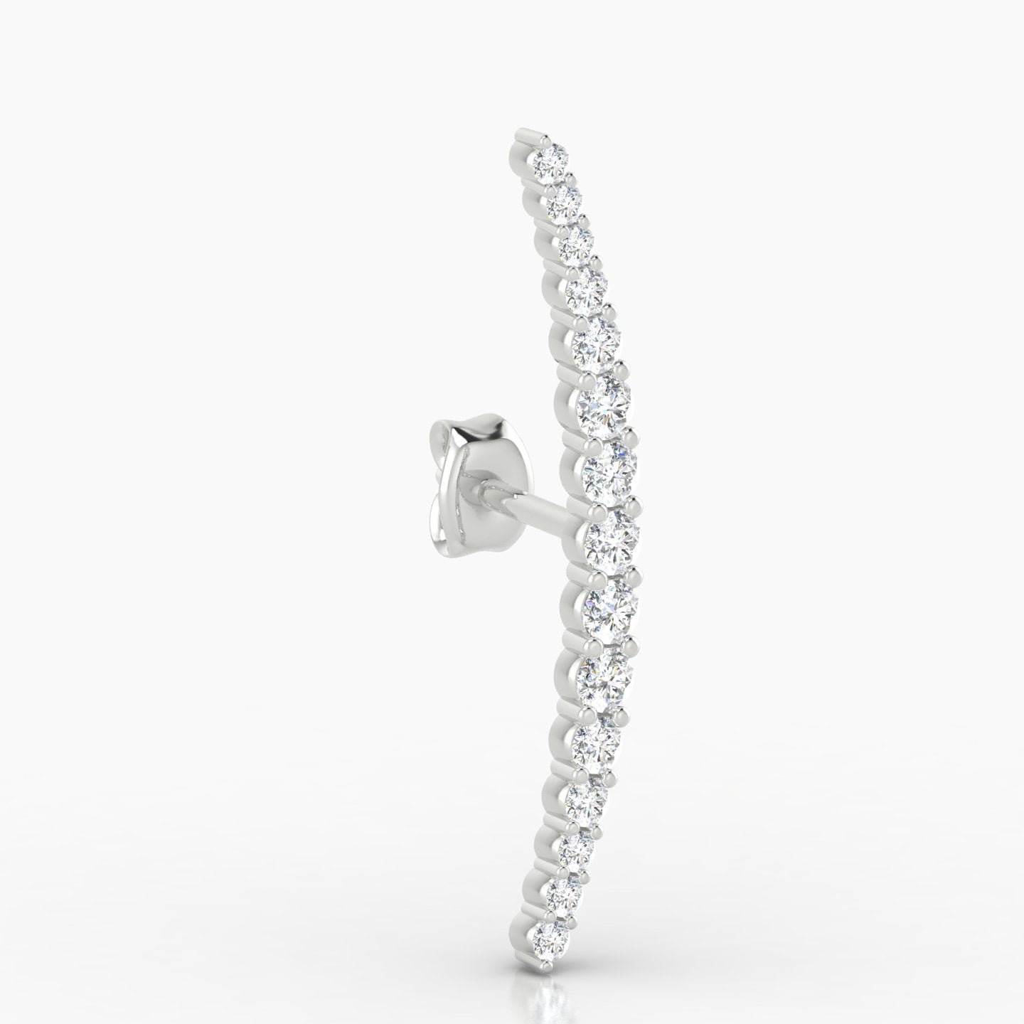 Orphee | 18k White Gold 22 mm Long Diamond Earring