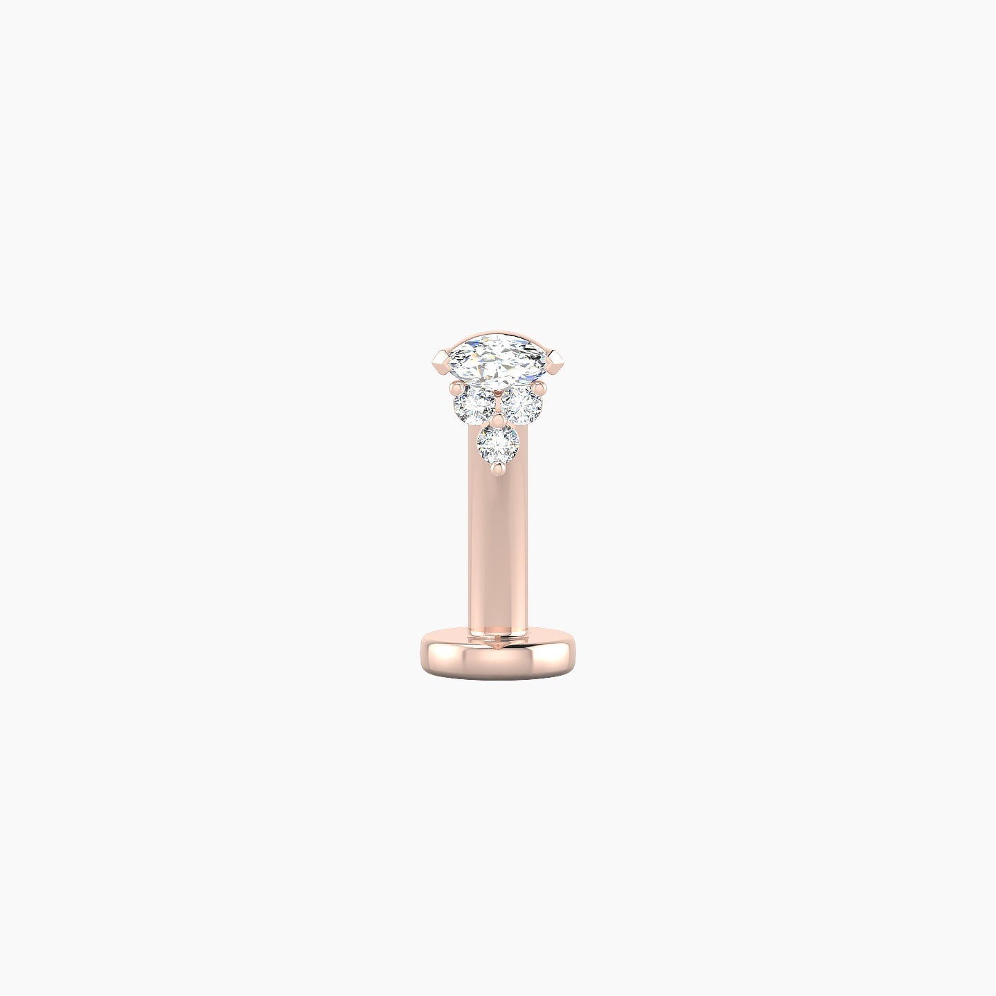 Oya | 18k Rose Gold 4 mm 10 mm Diamond Floating Navel Piercing