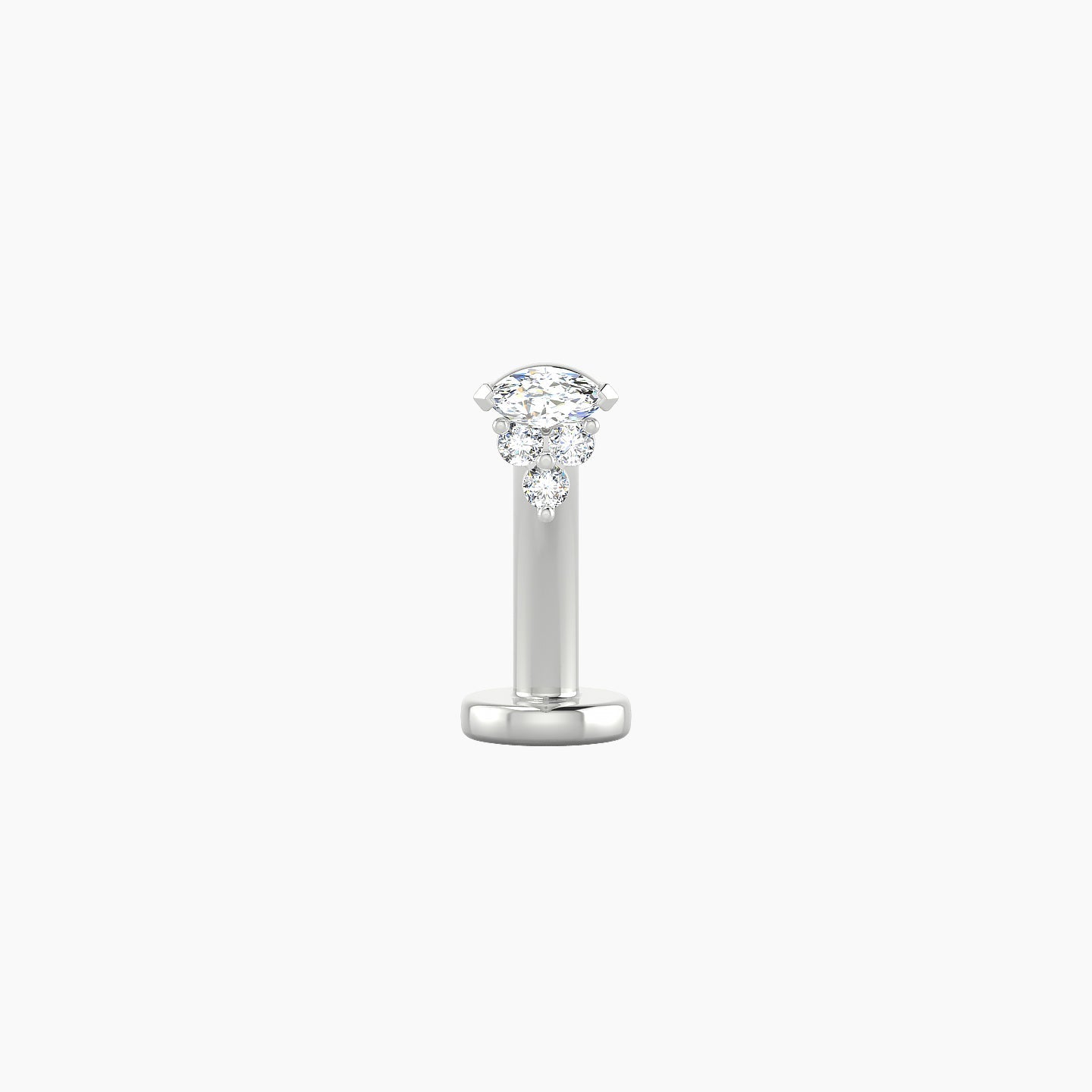 Oya | 18k White Gold 4 mm 10 mm Diamond Floating Navel Piercing