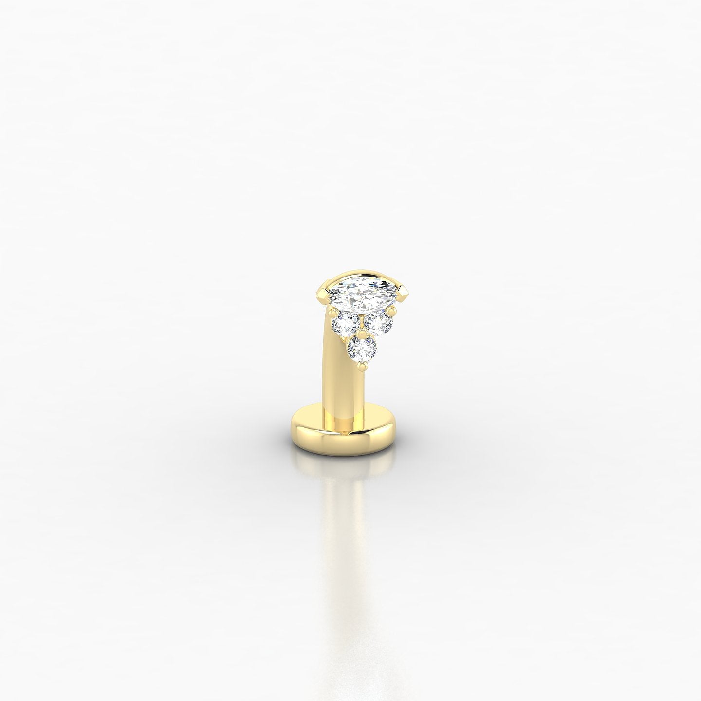 Oya | 18k Yellow Gold 10 mm 4 mm Diamond Floating Navel Piercing