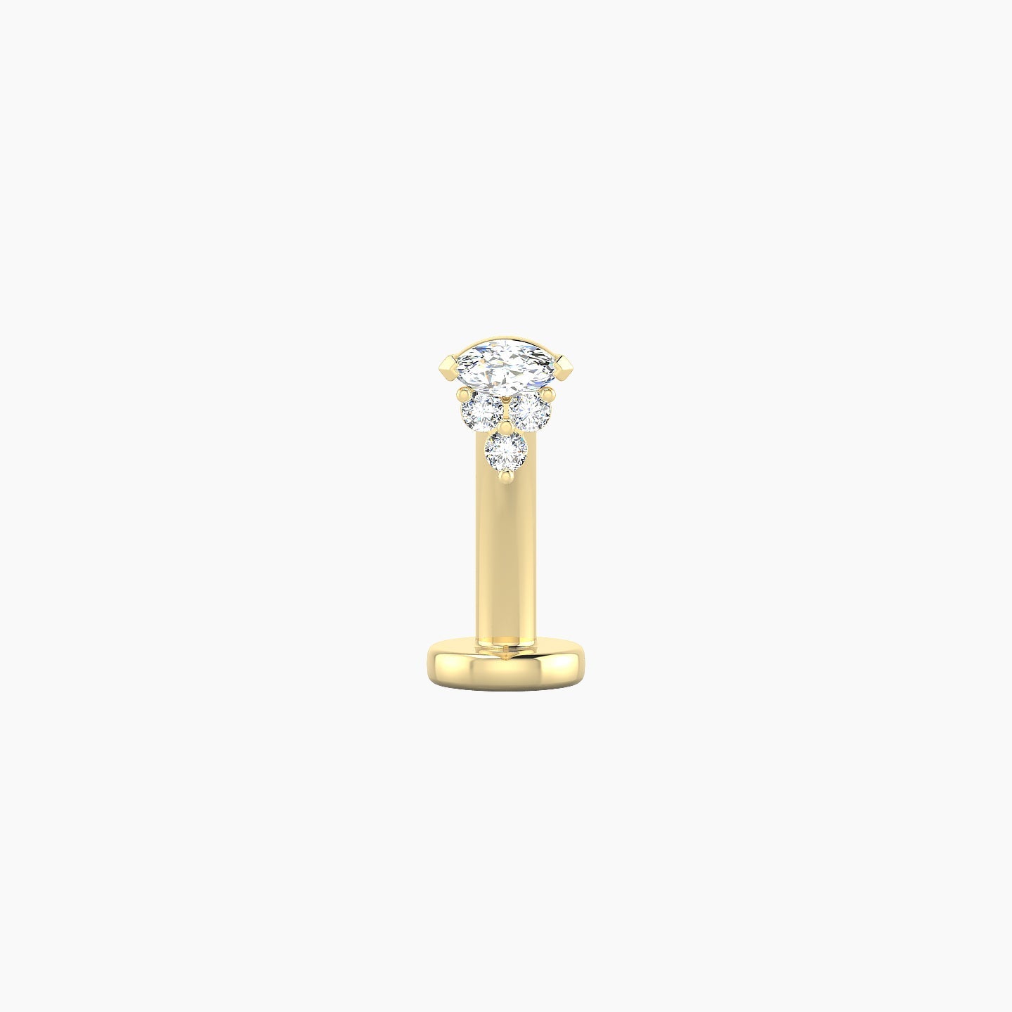 Oya | 18k Yellow Gold 4 mm 10 mm Diamond Floating Navel Piercing