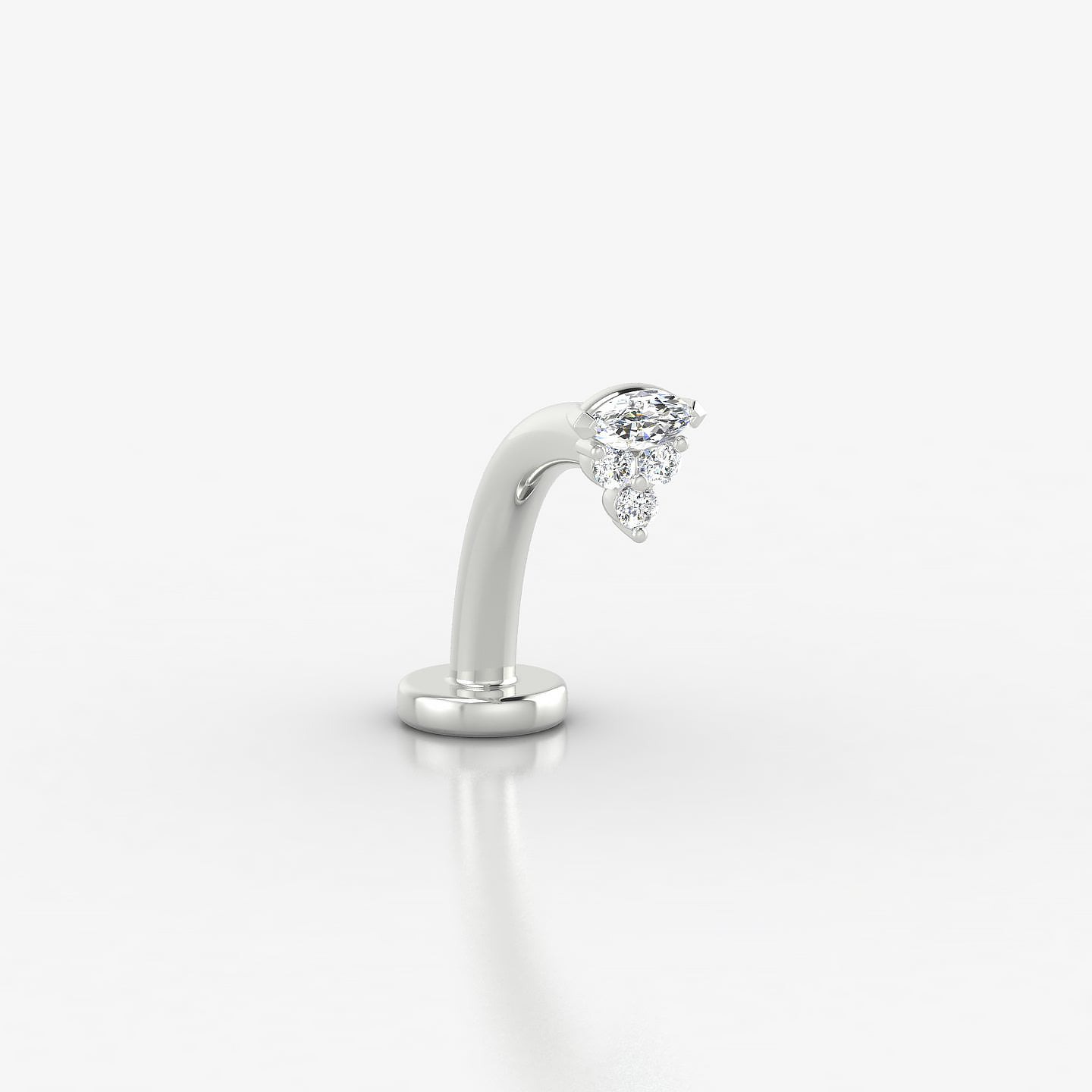 Oya | 18k White Gold 4 mm 10 mm Diamond Floating Navel Piercing