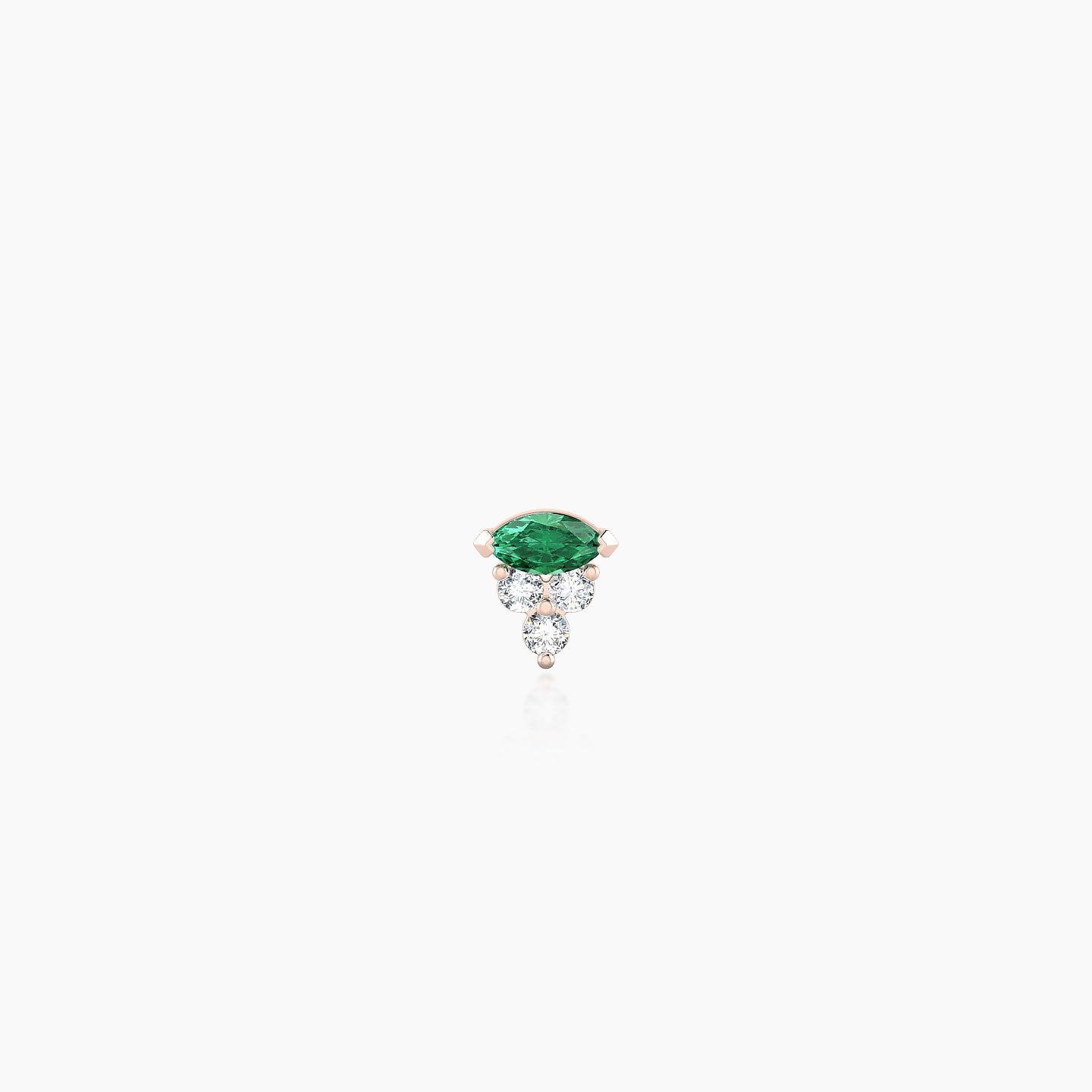 Oya | 18k Rose Gold 5 mm 4 mm Emerald & Diamond Nostril Piercing